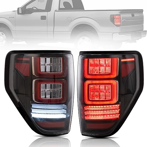 VLAND Conjunto de luces traseras para Ford F-150 2009-2014, montaje de lámpara trasera con señal de giro, luces de reversa, enchufar y usar,