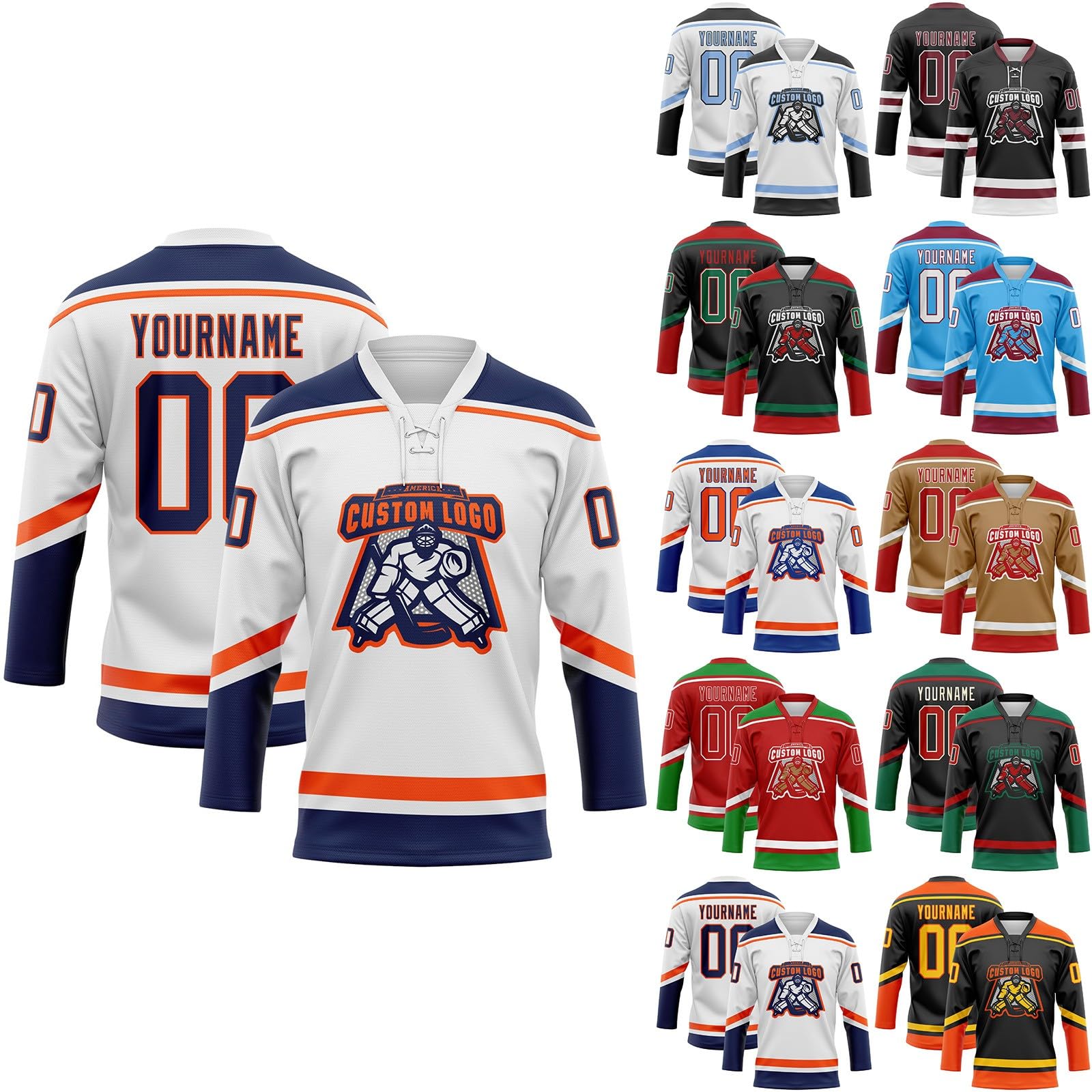 Generico Maglie da Hockey su Ghiaccio Personalizzate,progetta la Tua Maglia da Hockey su Ghiaccio Personalizzata con Il Tuo Nome/Squadra/Numero