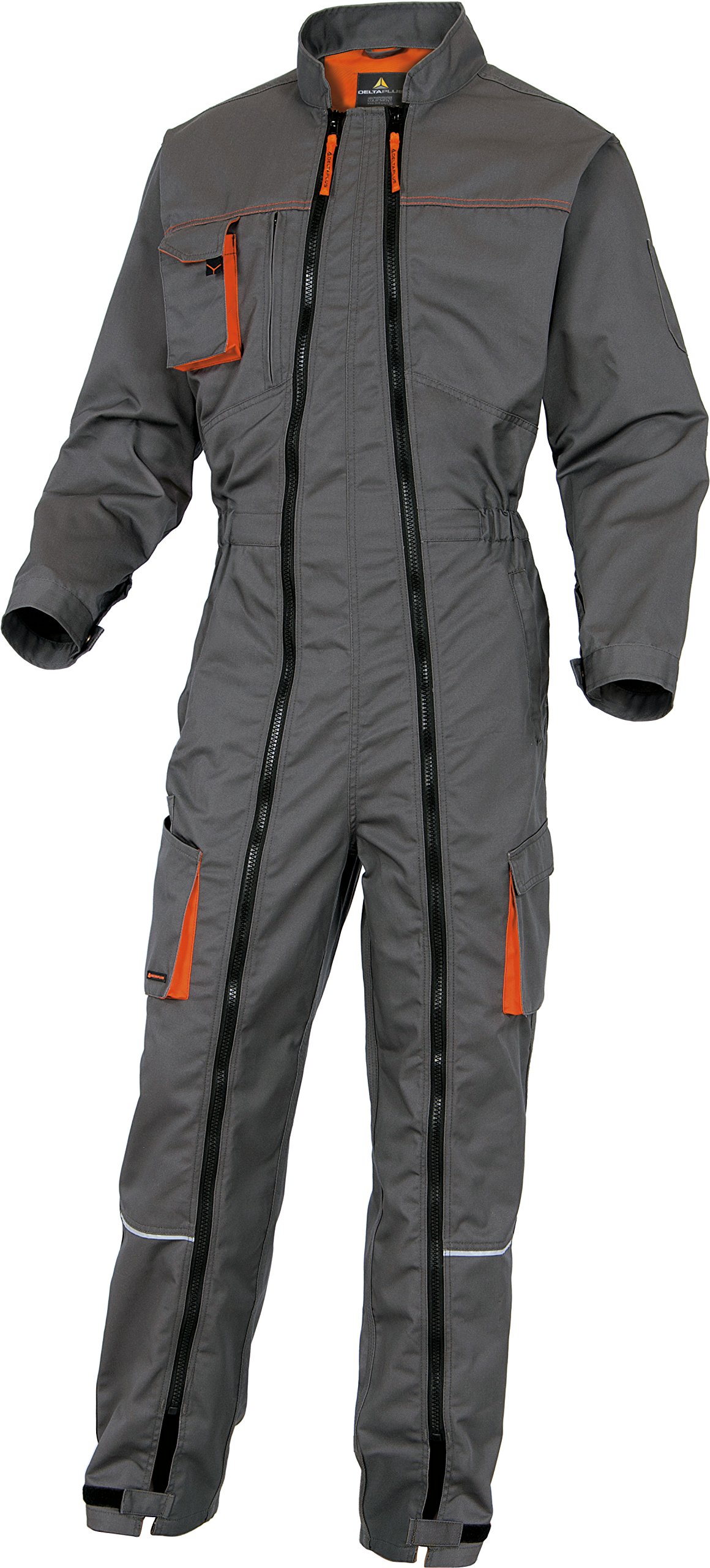 Deltaplus Men's Gray Delta Plus Panoply M2cz2 Mach 2 Double Zip Work Overalls Coveralls Boilersuit (Large, Grey)