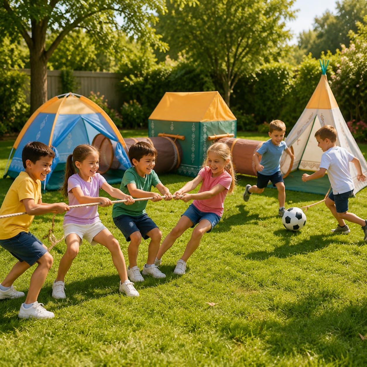 Spielzelt Kinderzelt Kinderzeltgarnitur 5in1 Haus + Tunnels COIL