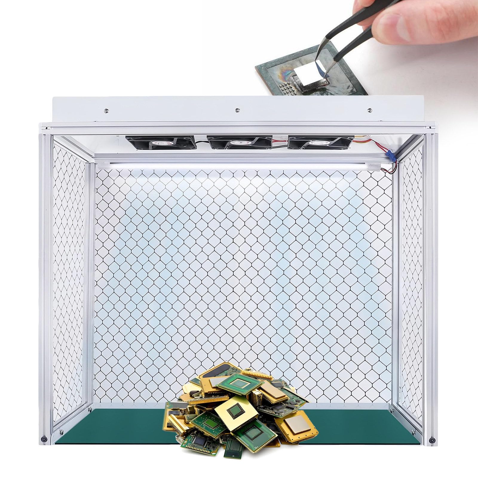 Laminar Flow Haube mit HEPA-Filter, staubfreie Luftstrom-Reinigungsbank für Telefonreparatur, Werkstatt, Laborgebrauch, leiser Betrieb