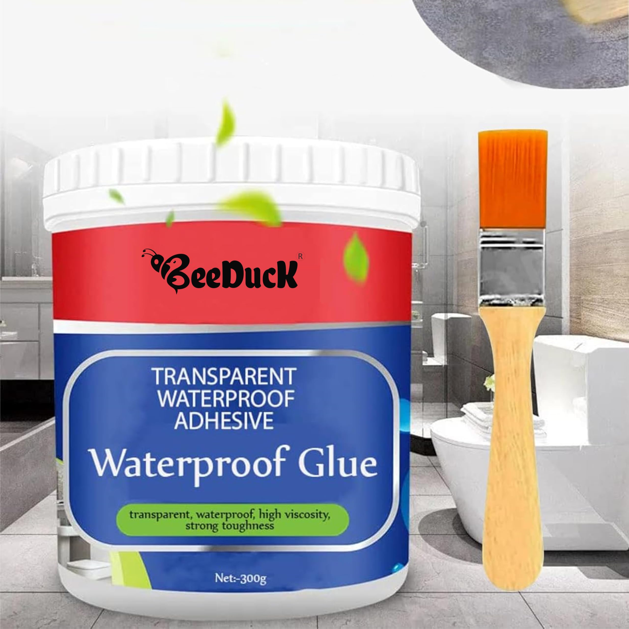 BeeDuck Crack Seal Glue 300gm with Brush Transparent Waterproof Glue for Roof Leakage Crack Seal Agent Roof Water Leakage Solution Transparent Waterproofing Glue for Wall Tiles (TRANSPARENT-300GM) (B0D31QV8PJ) Amazon Price History, Amazon Price Tracker