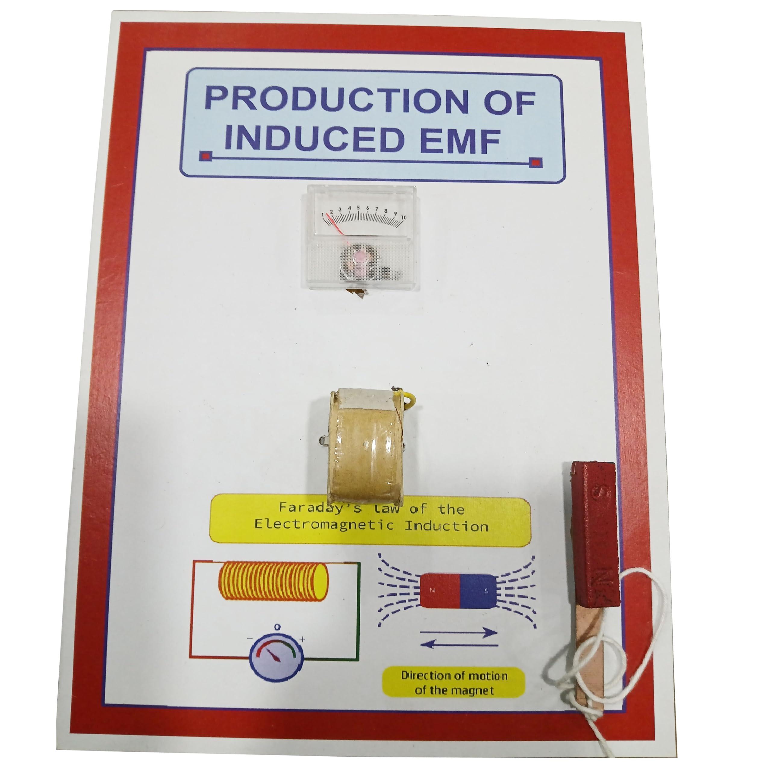 Production of Induced EMF & Magnetic Flux Using Volmeter Physics Science Working Project Class 10 & 12 Student Educational Demo Model.