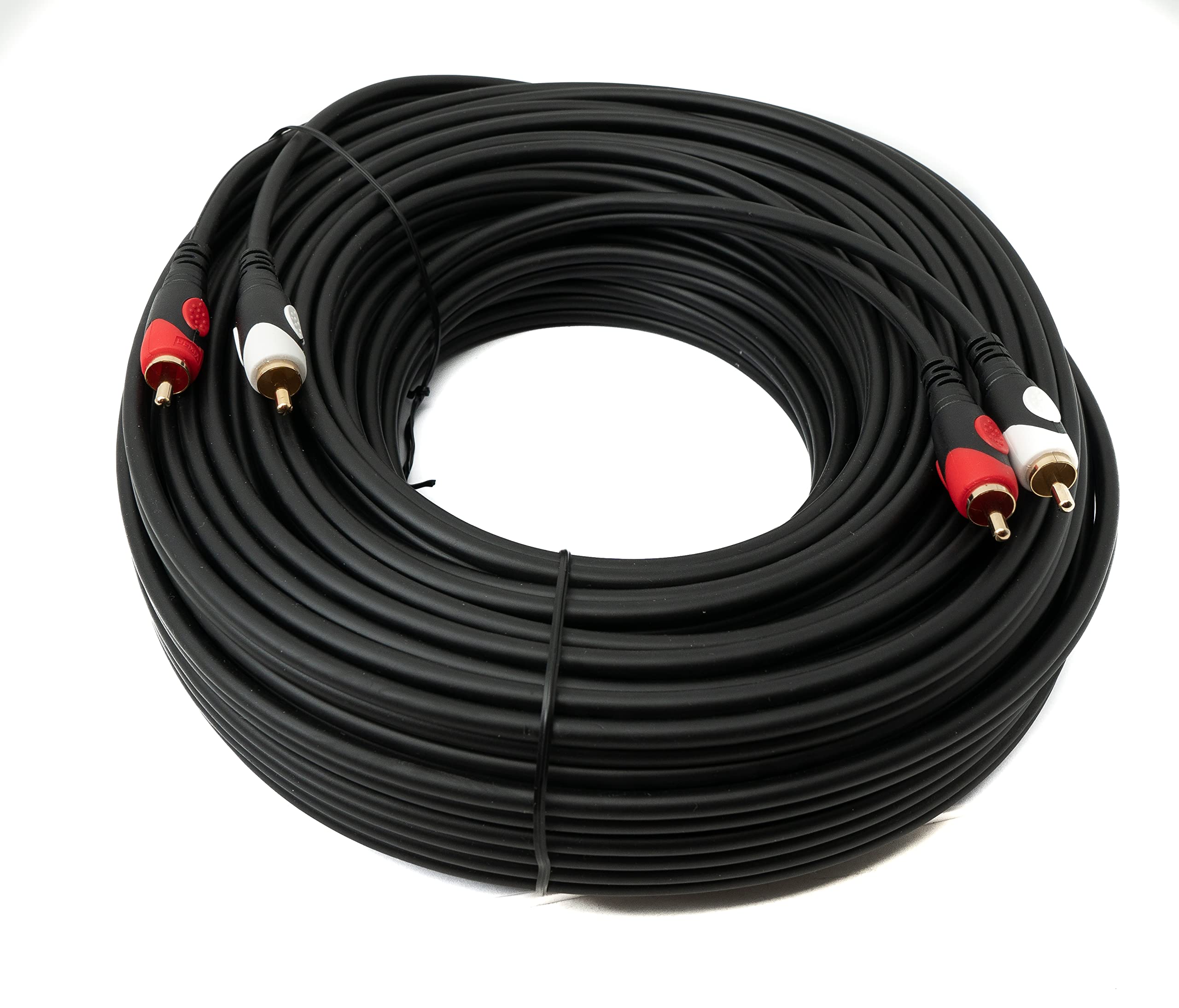 System-S Cinch 2 RCA Kabel 30 m Stecker zu Stecker Stereo AV Adapter in Schwarz