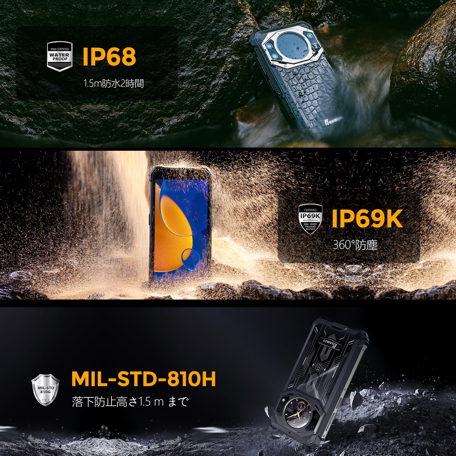 Amazon | FOSSiBOT F101 Pro SIMフリー スマホ 本体 デュアルスクリー