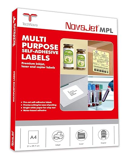 NOVAJET 2 CD Self Adhesive Paper Labels/Sticker (100 Sheets)