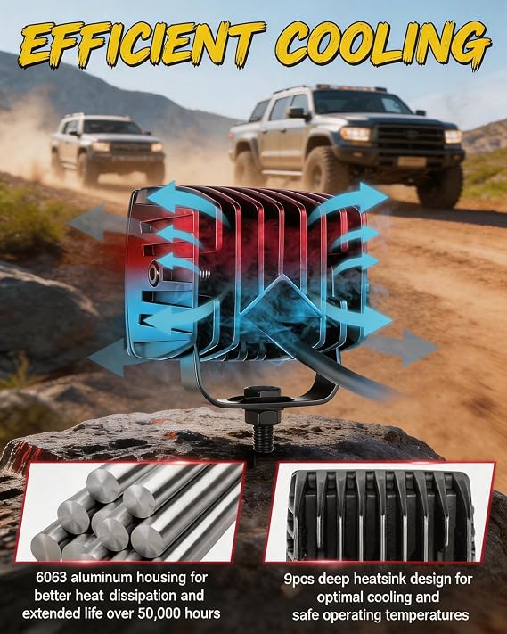 YCHOW-TECH LED Cube, 2pcs 3 100W CREE LED Pod Spot Beam Offroad Light Super Bright Driving Work Fog Lamp Groove Reverse Light Truck Pickup UTV ATV SUV Boat 4x4 Car