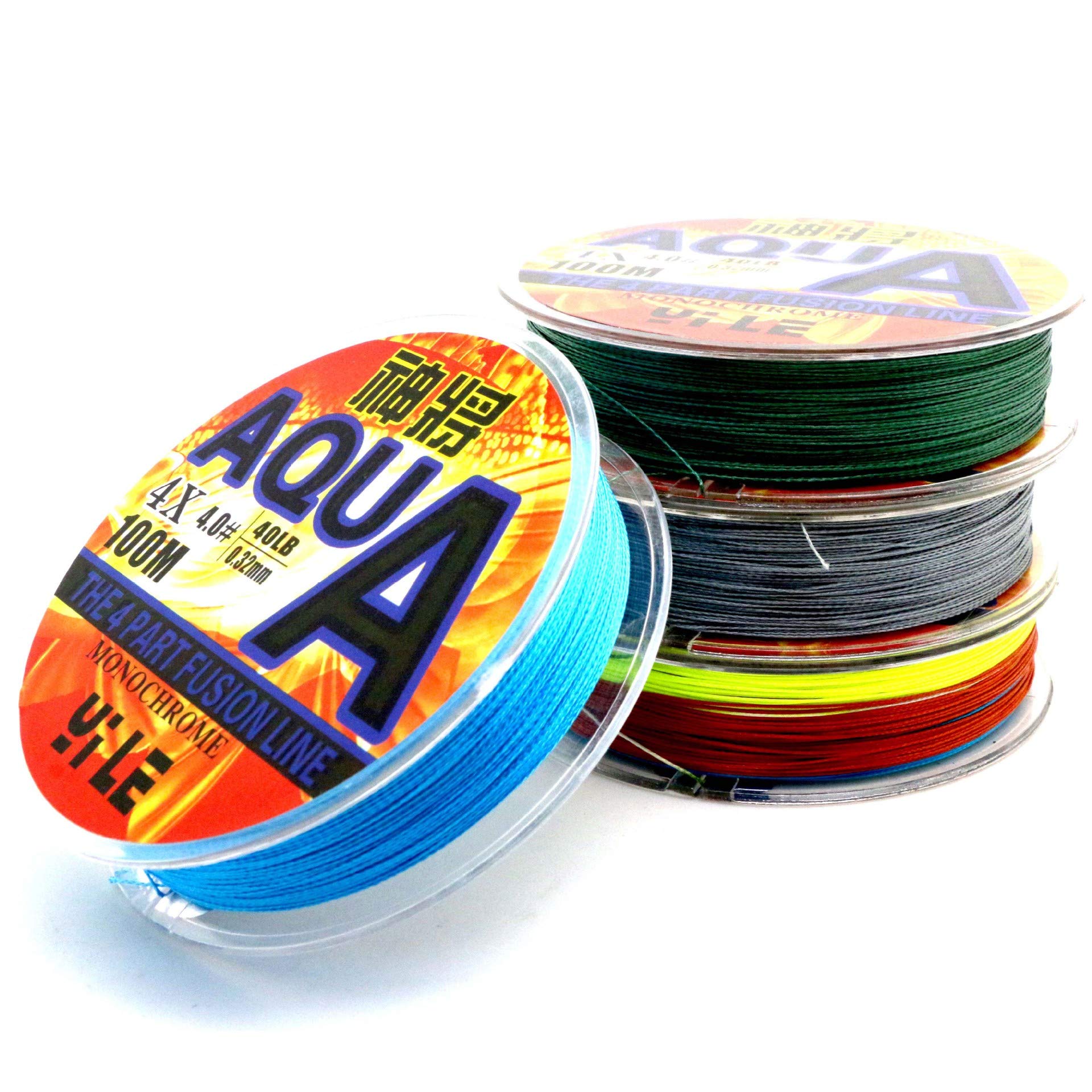 YANGNAN-YILE Fishing line 4 Strands 0.40~6MM 12-60LB Strong PE Braided Fishing Line for Sea Fishing 100m (Multicolored, 0.4)