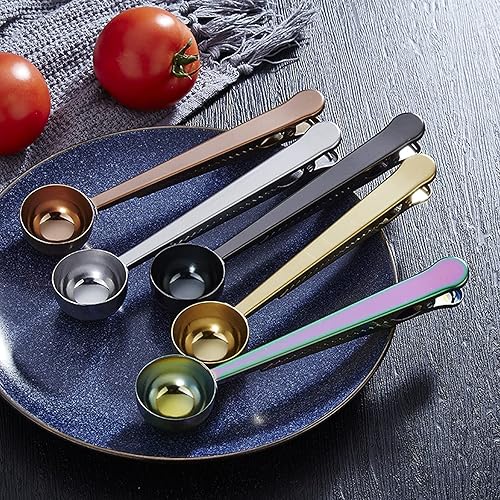 Miniatura 6 de Cuchara de café con clip para bolsa, juego de 2 (dorado)