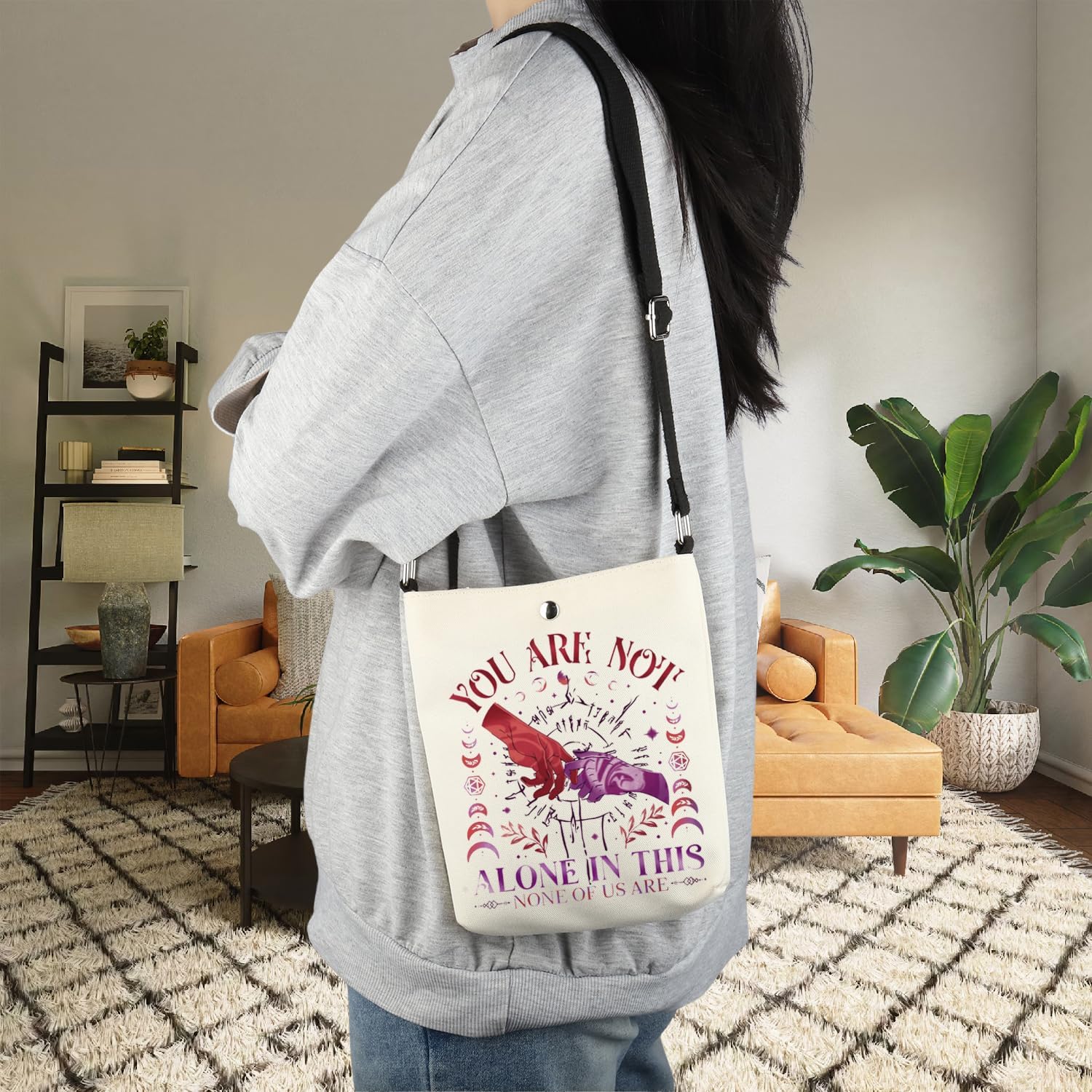 POFULL BG3 Inspired Crossbody Bag Astarion High Elf Gaming Gift Astarion Rogue Gift You Are Not Alone In This Messenger Bag - Image 6