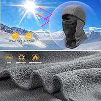 Vista 2 de Balaclava Winter Ski Face Mask Breathable Windproof Thermal for Motorcycle Riding Cycling in Cold Weather Gris