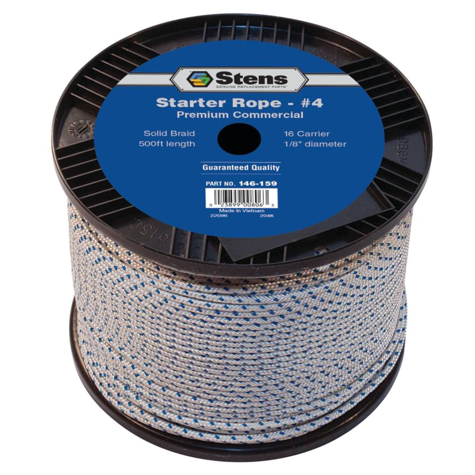 Stens 146-159 500' Solid Braid Starter Rope, #4 Solid Braid, ea, 1