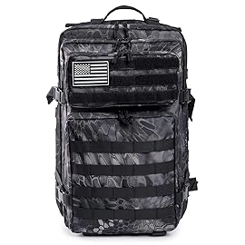 QT&QY 45L Military Tactical Backpacks Molle Army Assault Pack 3 Day Bug Out Bag Hiking Treeking Rucksack