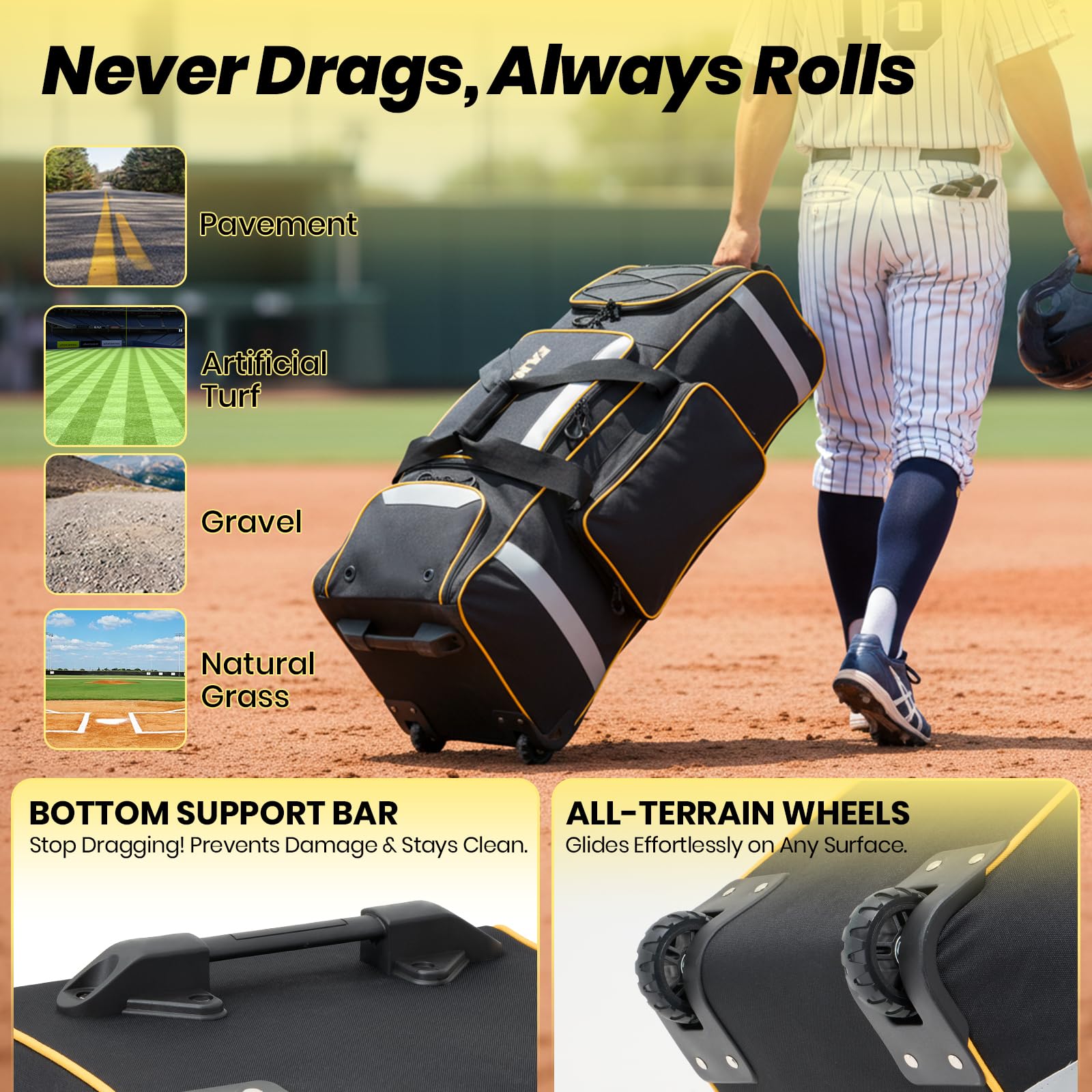 best catchers bag with wheels