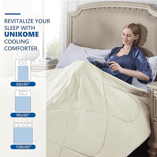 Miniatura 6 de UNIKOME Edredón refrescante de doble cara tamaño King, manta refrescante ligera de verano de lujo para sudores nocturnos y personas que duermen con