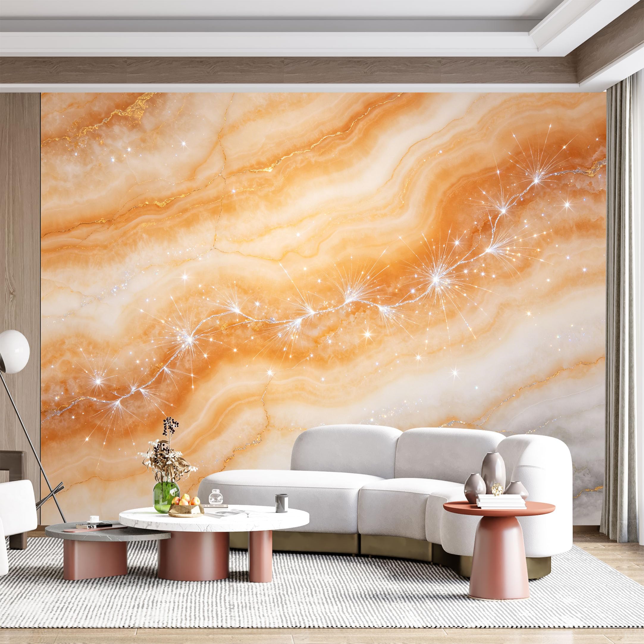 Custom Size Wall Mural Golden Agate Marble Texture Abstract Glitter Sparkle Modern Light Luxury SelfAdhesive Wall Fabric Removable for Home Office Decor