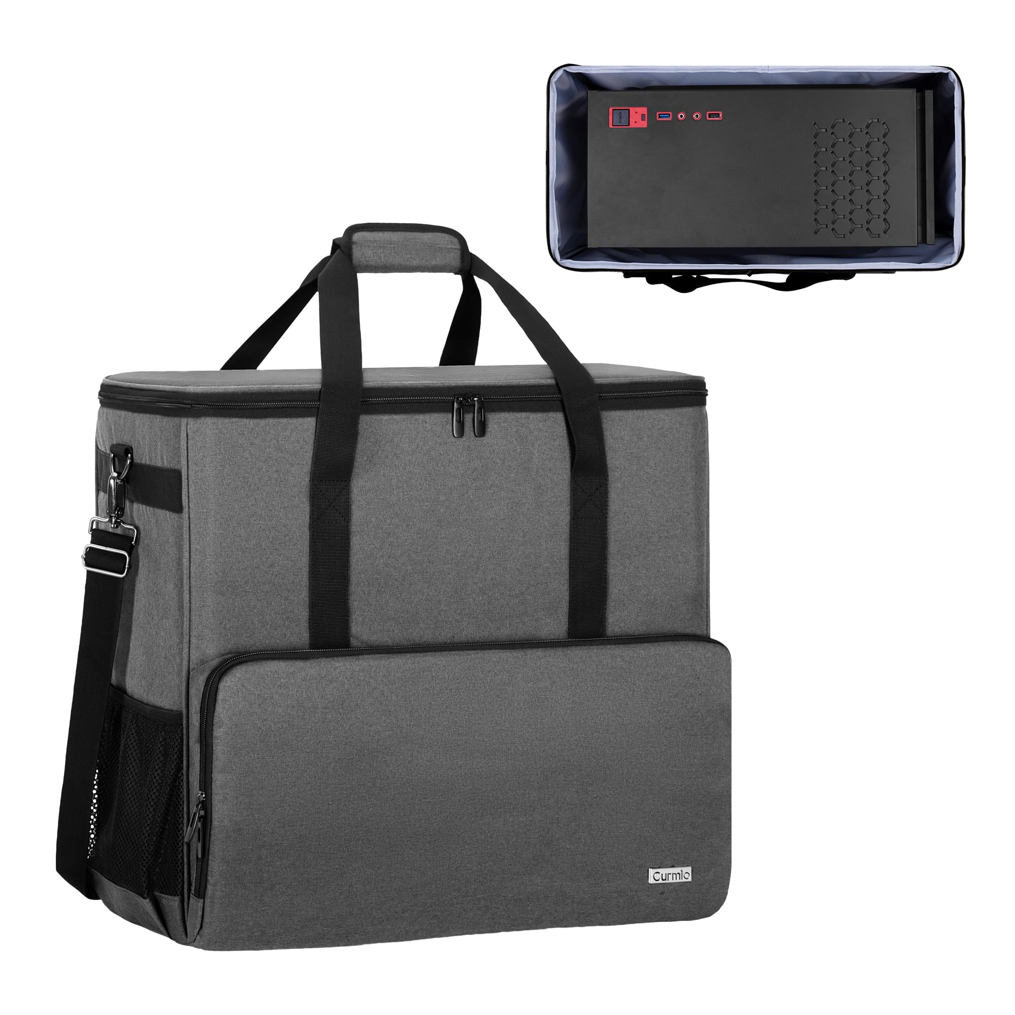 Photo 1 of CURMIO Desktop Computer Tower Travel Bag, Grey