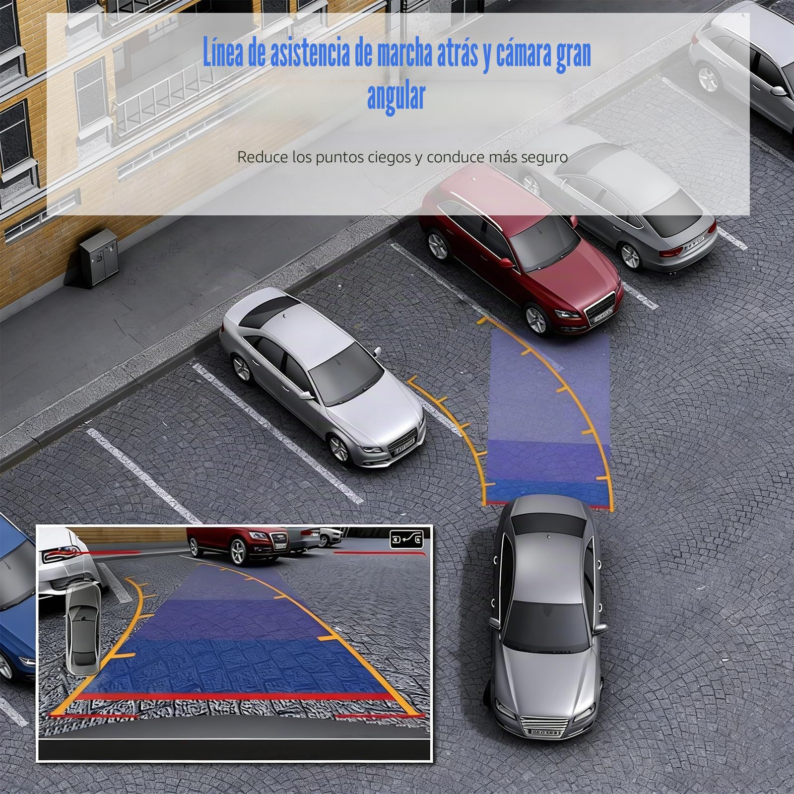 OBEST Kit Camara Marcha Atrás Coche con Radio FM Música Bluetooth y Monitor | Cámara Trasera Coche CVBS, Camara Aparcamiento Coche y Pantalla 4.3" Visión Nocturna para Furgonetas Caravana SUV 12V