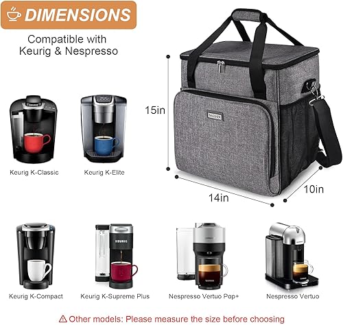 Miniatura 2 de BAGLHER Bolsa de viaje para cafetera compatible con Keurig K-Classic, Keurig K-Elite, Keurig K-Compact u otros accesorios, funda portátil para