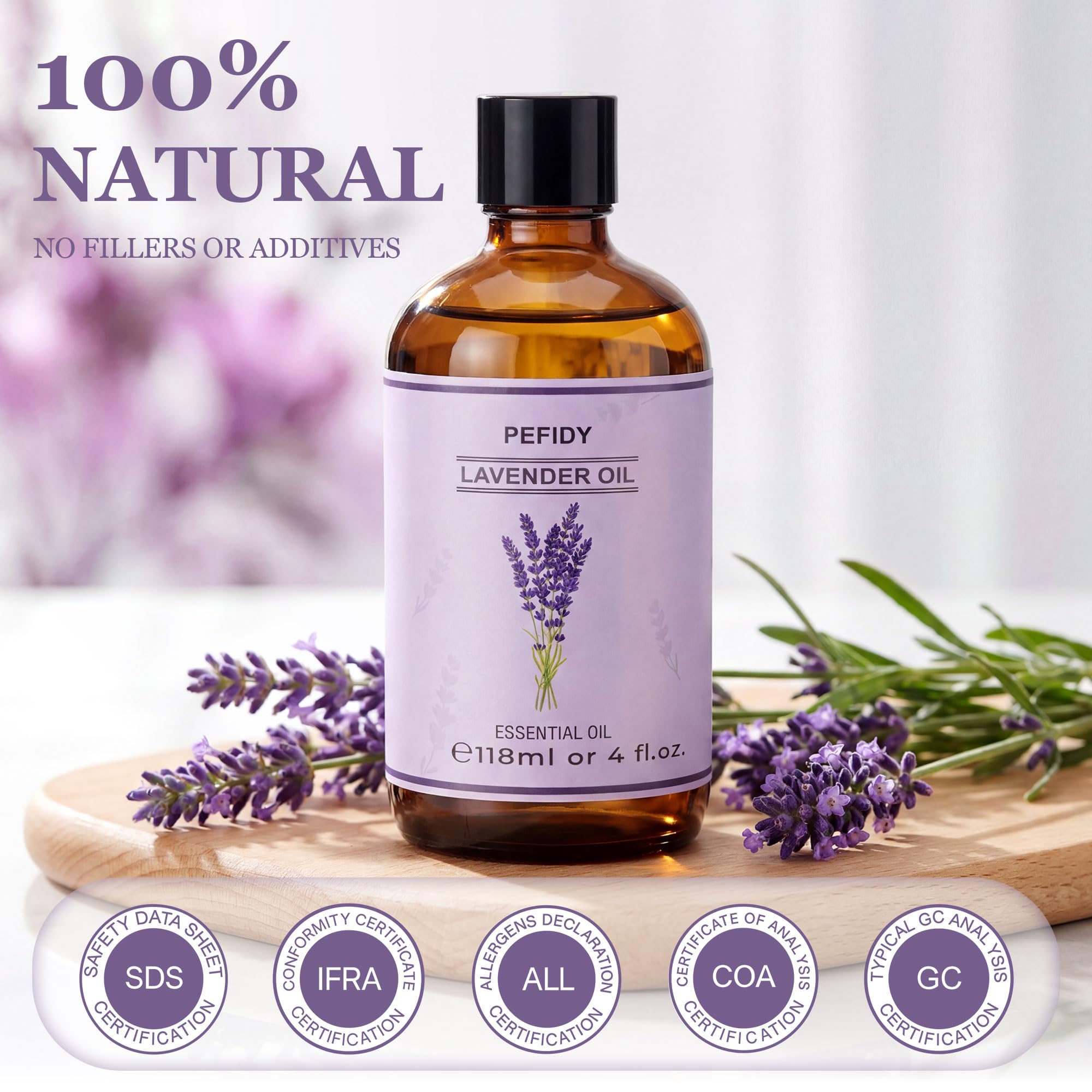 olejek eteryczny lawendowy 118 ml, olejek lawendowy 100% naturalny, idealny do aromaterapii, nawilżaczy powietrza, świec zapachowych, relaksu i DIY
