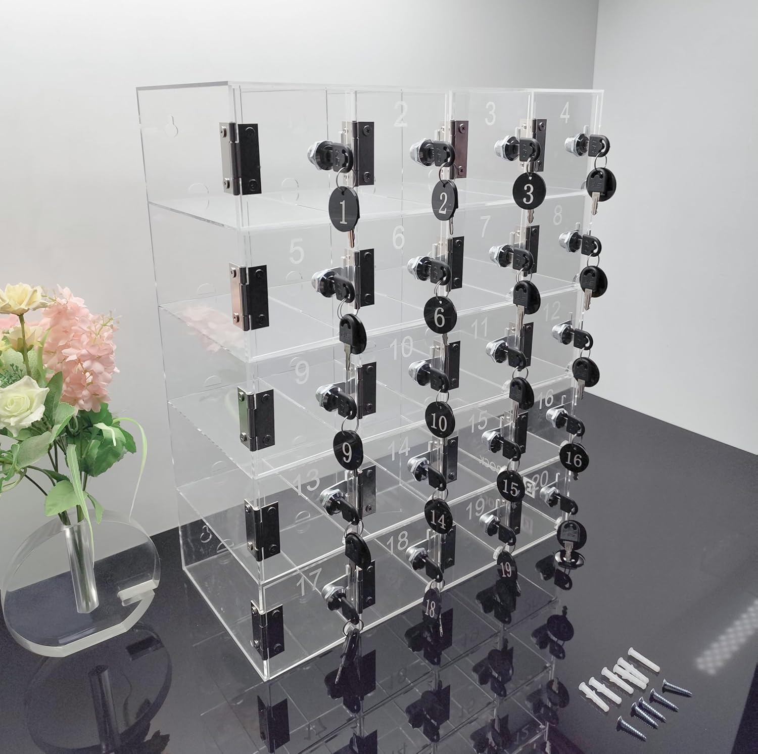 Cell Phone Lock Box for Classrooms & Offices – 20-Box Charging Locker for Employees & Students, Portable Phone Jail Lockbox with Large 8x4x4 Boxes (Holds Up to 5 Phones Each, 100-Phone Total Capacity)