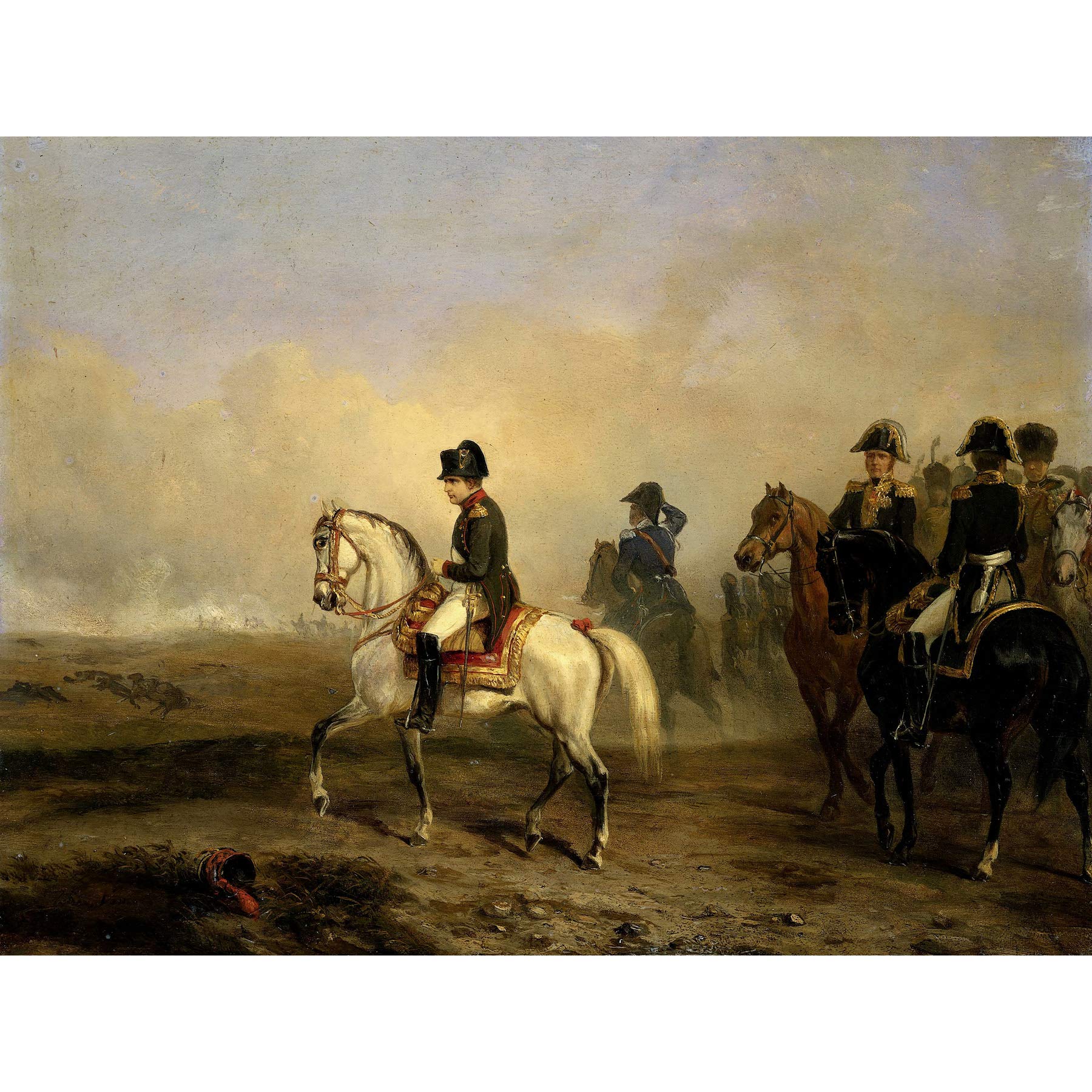 Artery8 Vernet Emperor Napoleon Riding Horse Painting Premium Wall Art Canvas Print 18X24 Inch