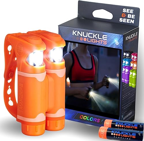 Knuckle Lights Colores luz de correr para corredores, corredores, paseos de perros, camping y senderismo. Linterna LED única como alternativa a los