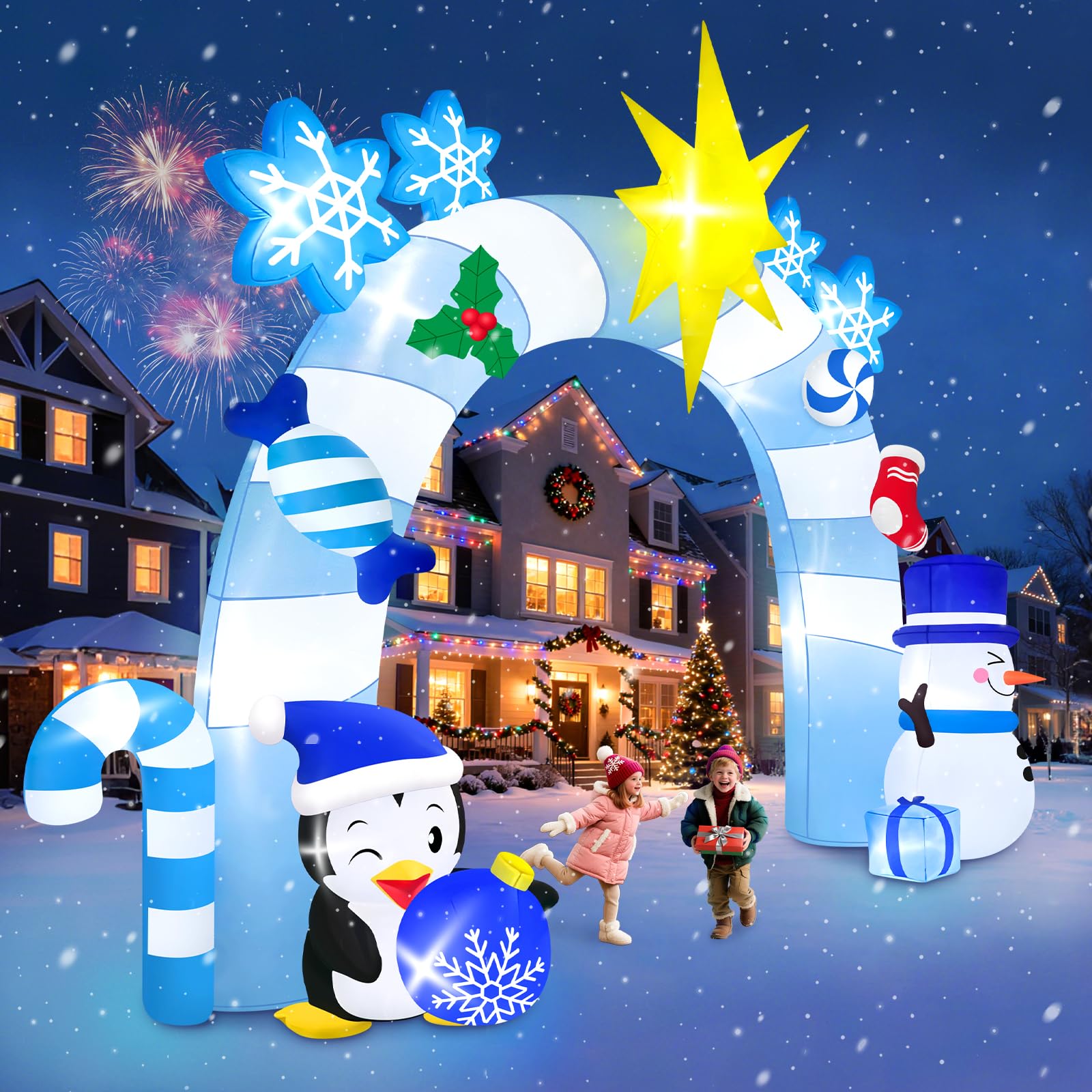 3,7 Meter Kerst Opblaasbare Boog, Kalolary Blauwe Winter Sneeuwpop Pinguïns Kerst Opblaasbare Poort Opblaasbare Kerst Buitendecoratie voor Thuis Vakantie Feest Gazon Tuin Winkelcentrum Straat 3,7 Meter Kerst Opblaasbare Boog, Kalolary Blauwe Winter Sneeuwpop Pinguïns Kerst Opblaasbare Poort Opblaasbare Kerst Buitendecoratie voor Thuis Vakantie Feest Gazon Tuin Winkelcentrum Straat