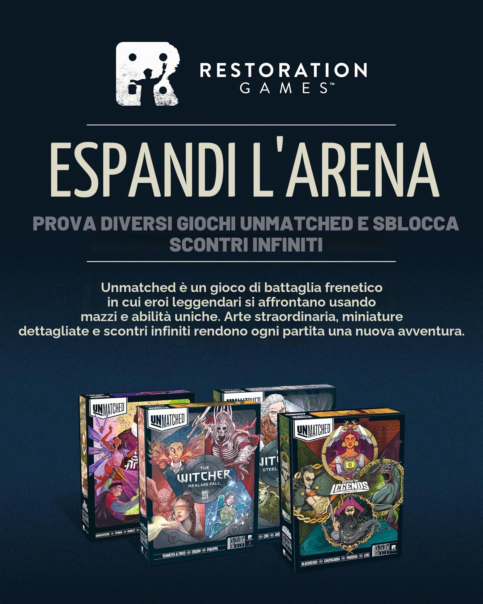 Restoration Games Unmatched: Cobble & Fog - Gioco da Tavolo Horror, Portatile, Compatibile con Tutti gli Altri Titoli Unmatched, Età Consigliata: 14+