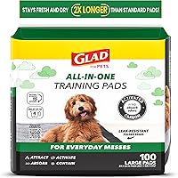 Glad for Pets Black Charcoal Puppy Pads 23x23" - 100 Count Disposable Training Pads with Activated Carbon Odor Control