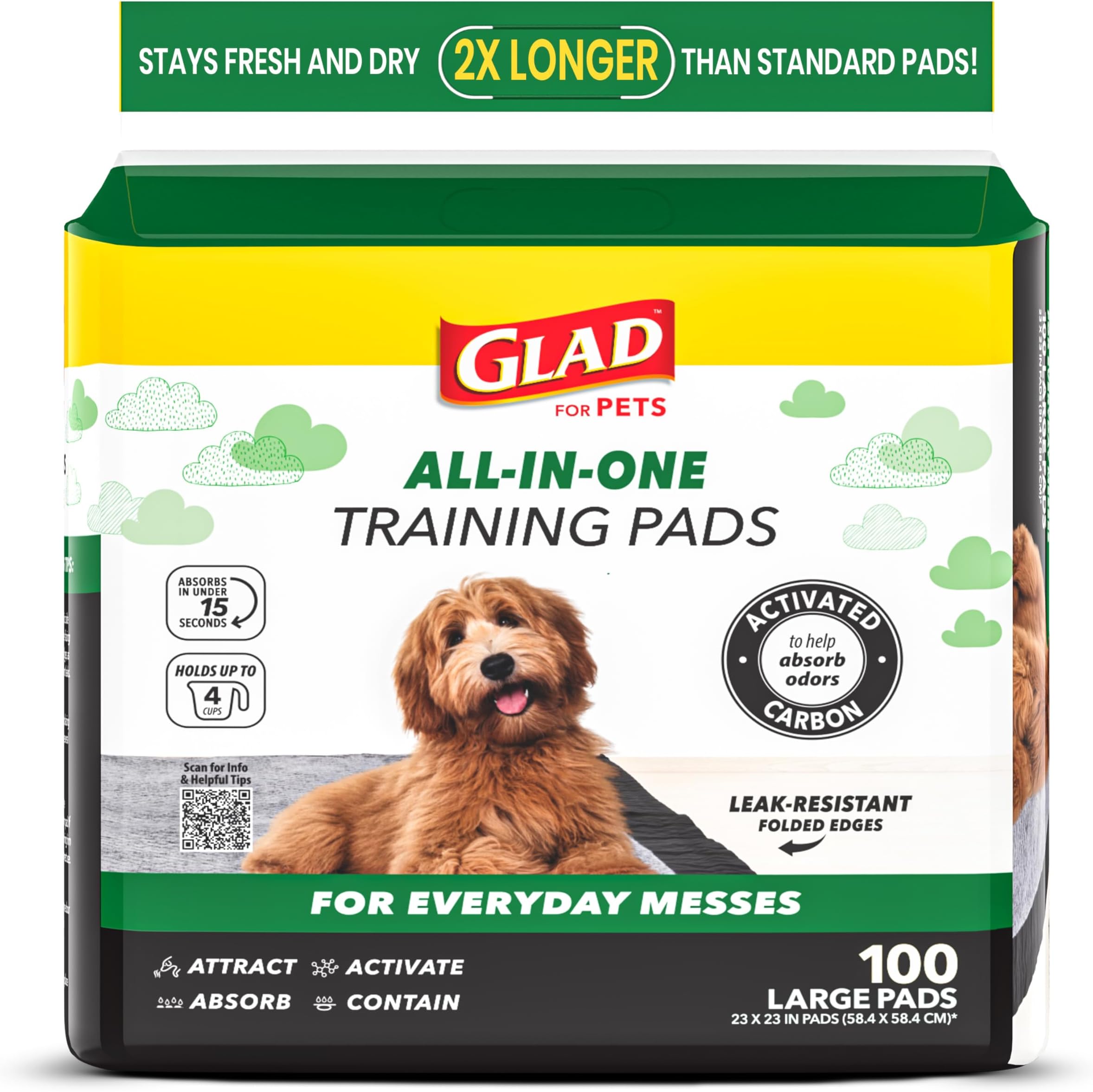 Glad Activated Carbon Training Pads 100/Pkg- (Pack of 1)