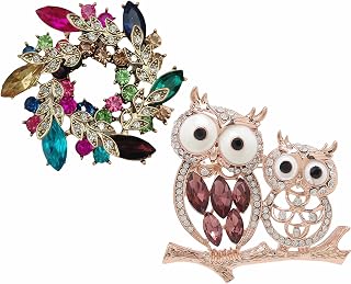 2pcs Rhinestone Brooch Pin for Women Dress Elegant Stylish Crystal Brooches Fashion Accessories Pins Lapel Boutonniere Ideas Wedding Christmas Birthday Jewelry Easter Gift