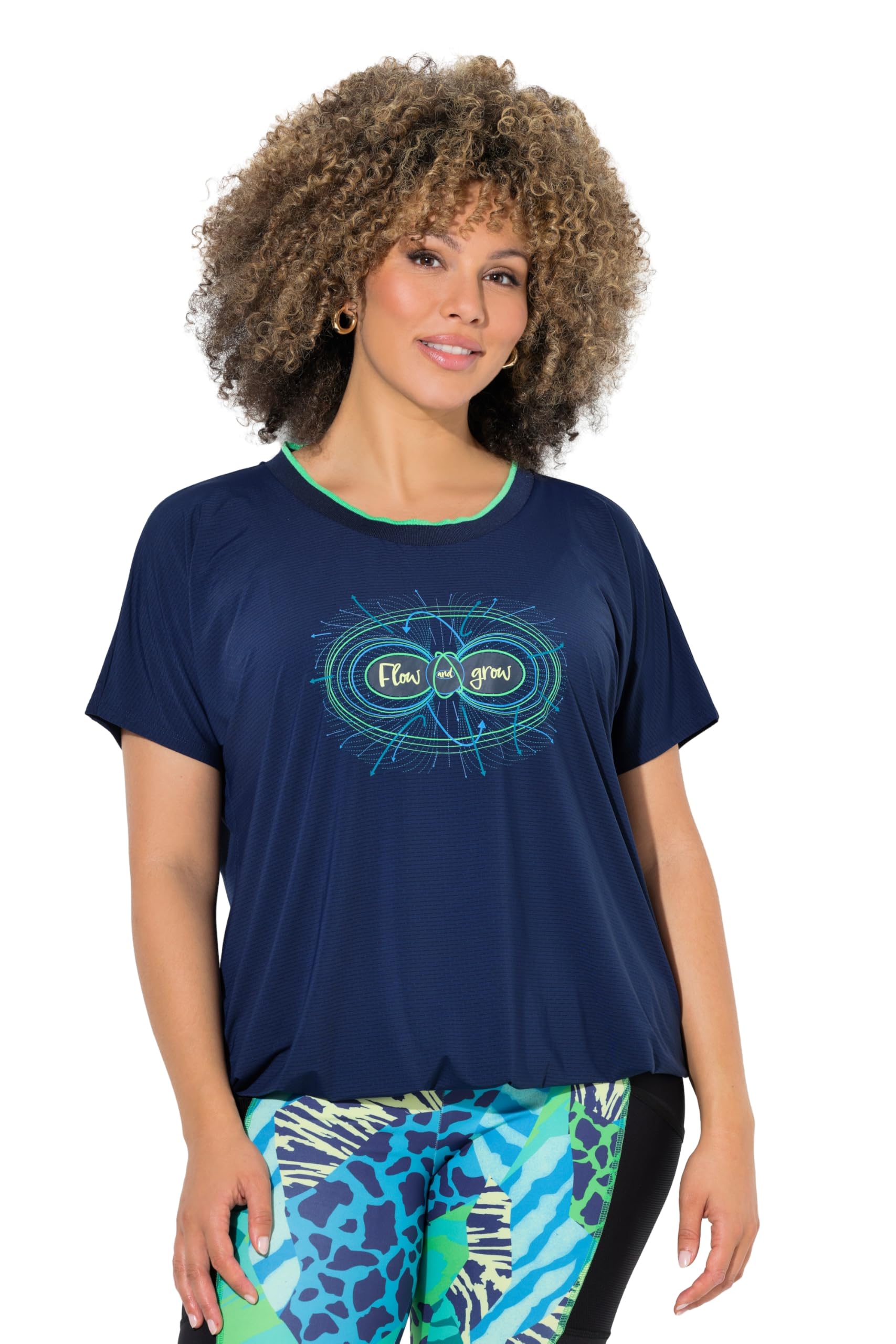 Ulla Popken Damen große Größen Übergrößen Plus Size Funktions-Shirt, Elastiksaum, Rundhals, ärmellos 840419