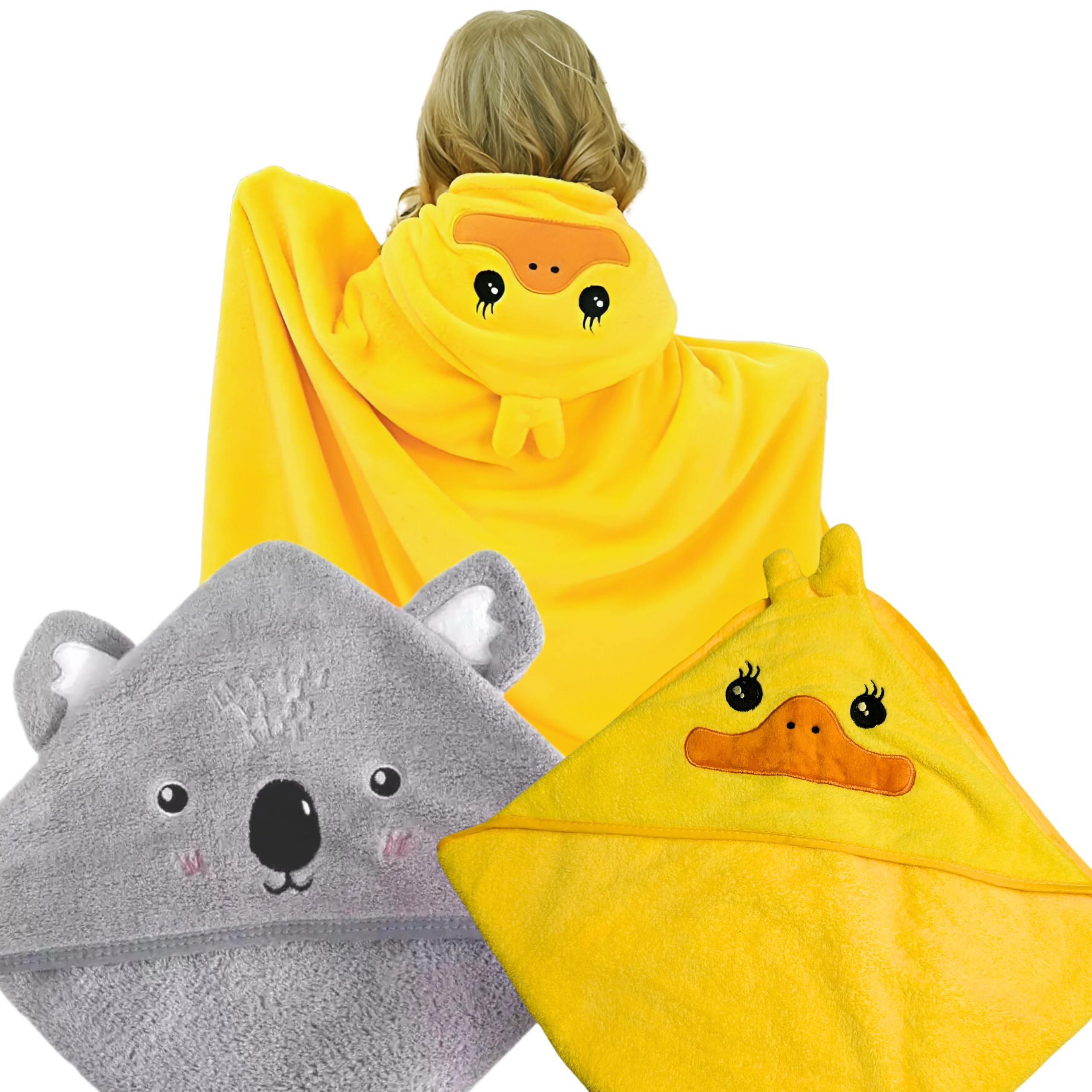 Pack de 2 Toalla Bebe de 0 a 3 años -Toalla Bebe Recien Nacido - Toalla de baño con Capucha para bebé - Toalla Bebe baño Playa - Accesorios baño Bebe Recien Nacido - Regalos Bebes