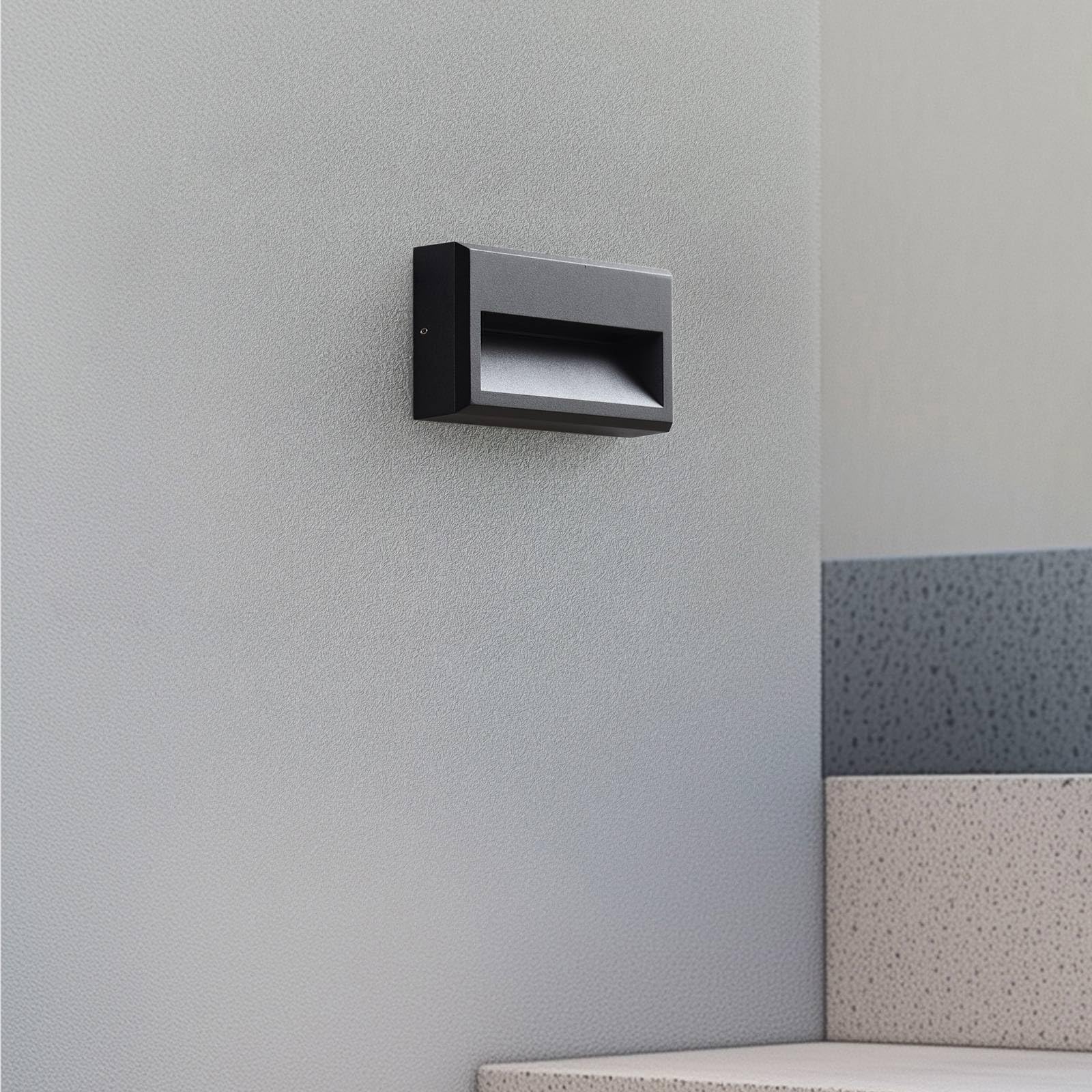 Lucande LED Applique Exterieur Weno (Moderne) en Noir Aluminium (1 lampe,à), Murale Luminaire Lampe Jardin Eclairage d’exterieur