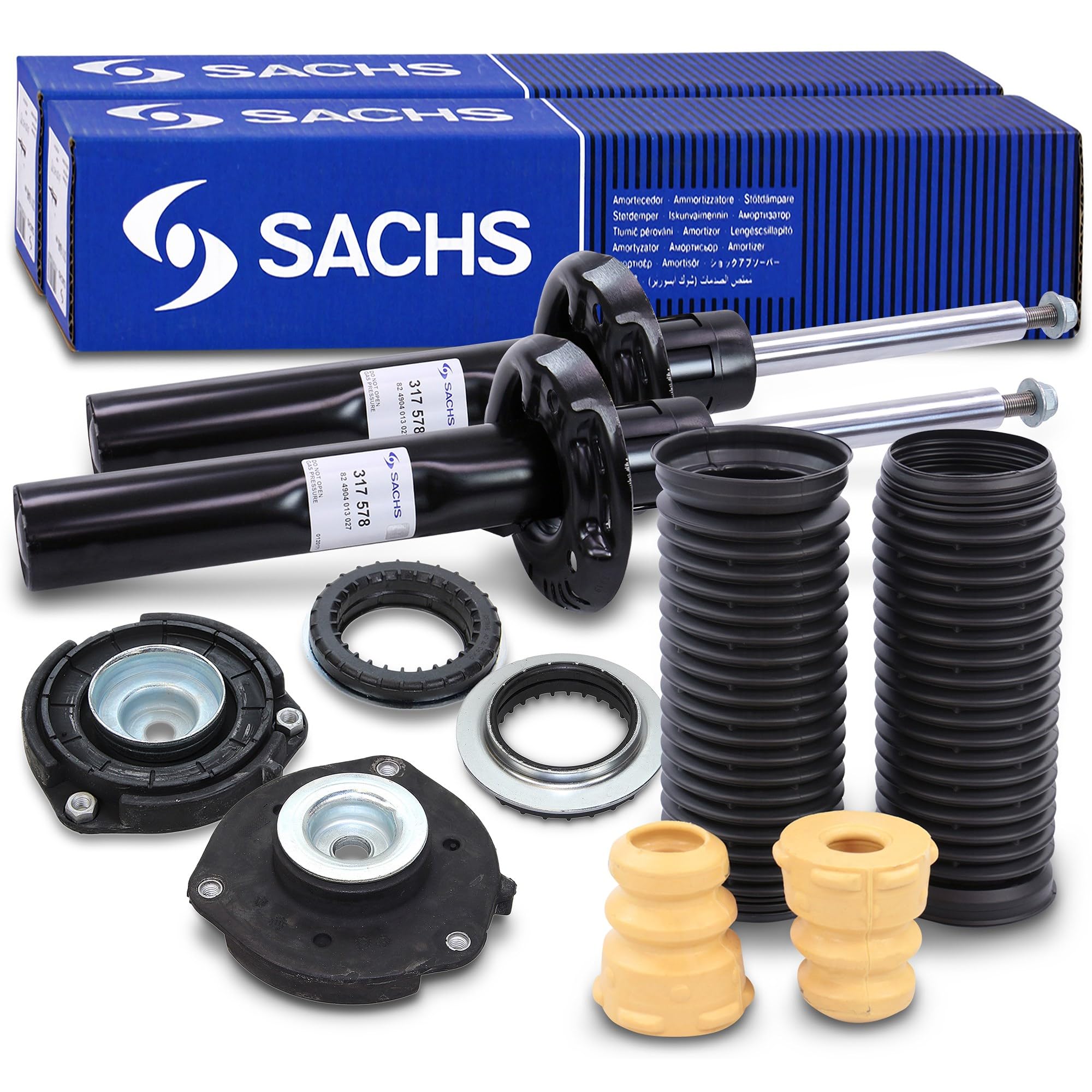 Ensemble composé de 2x amortisseurs +palier de dôme+kit antipollutionavant 40669944 Compatible avec: SKODA SUPERB II, SUPERB II Kombi, VW EOS, GOLF PLUS V, GOLF V, GOLF V Variant, GOLF VI Cabriolet