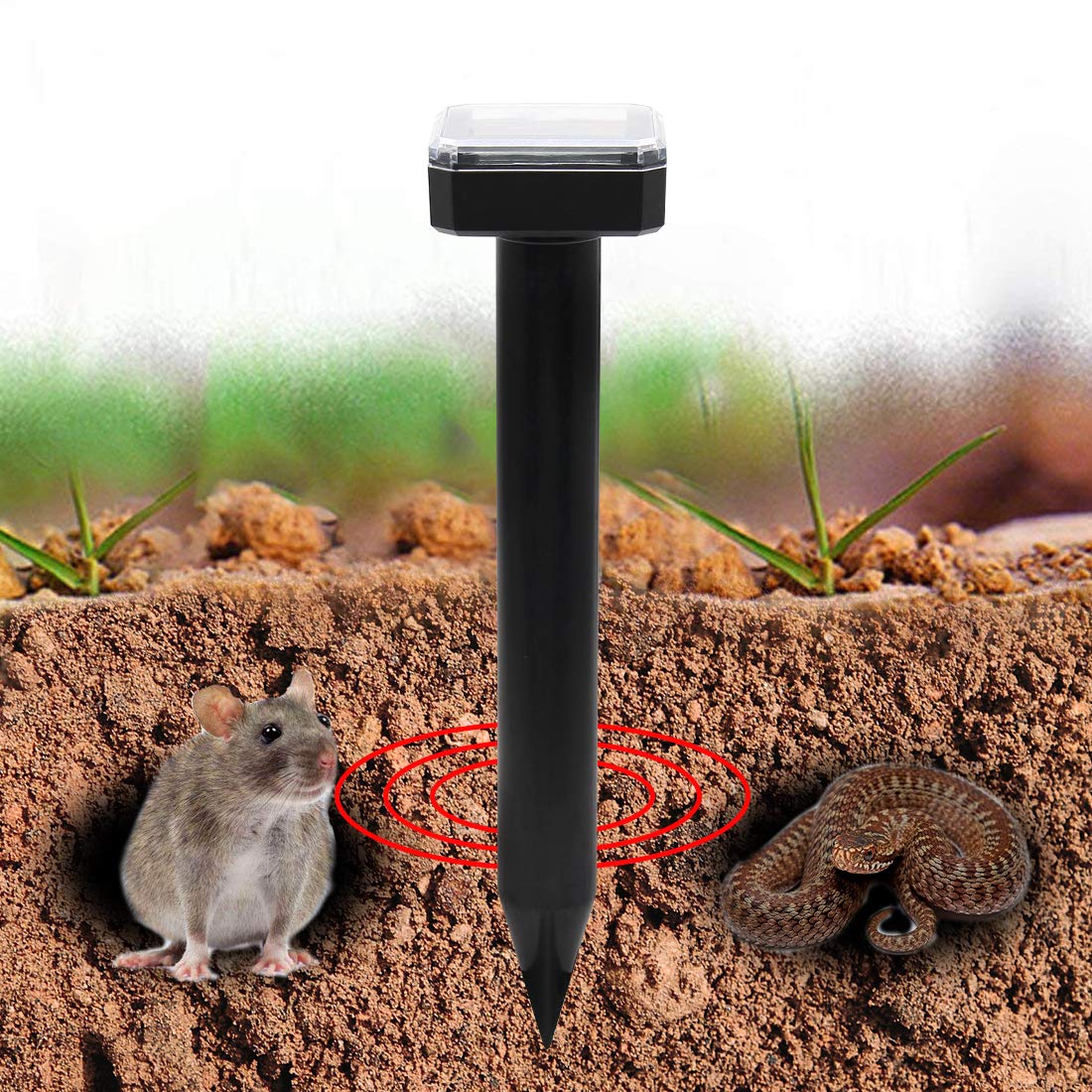 Anti Taupes Ultrasons Lot De 8,Répulsif Taupes Ultrasons Solaire,Chasse