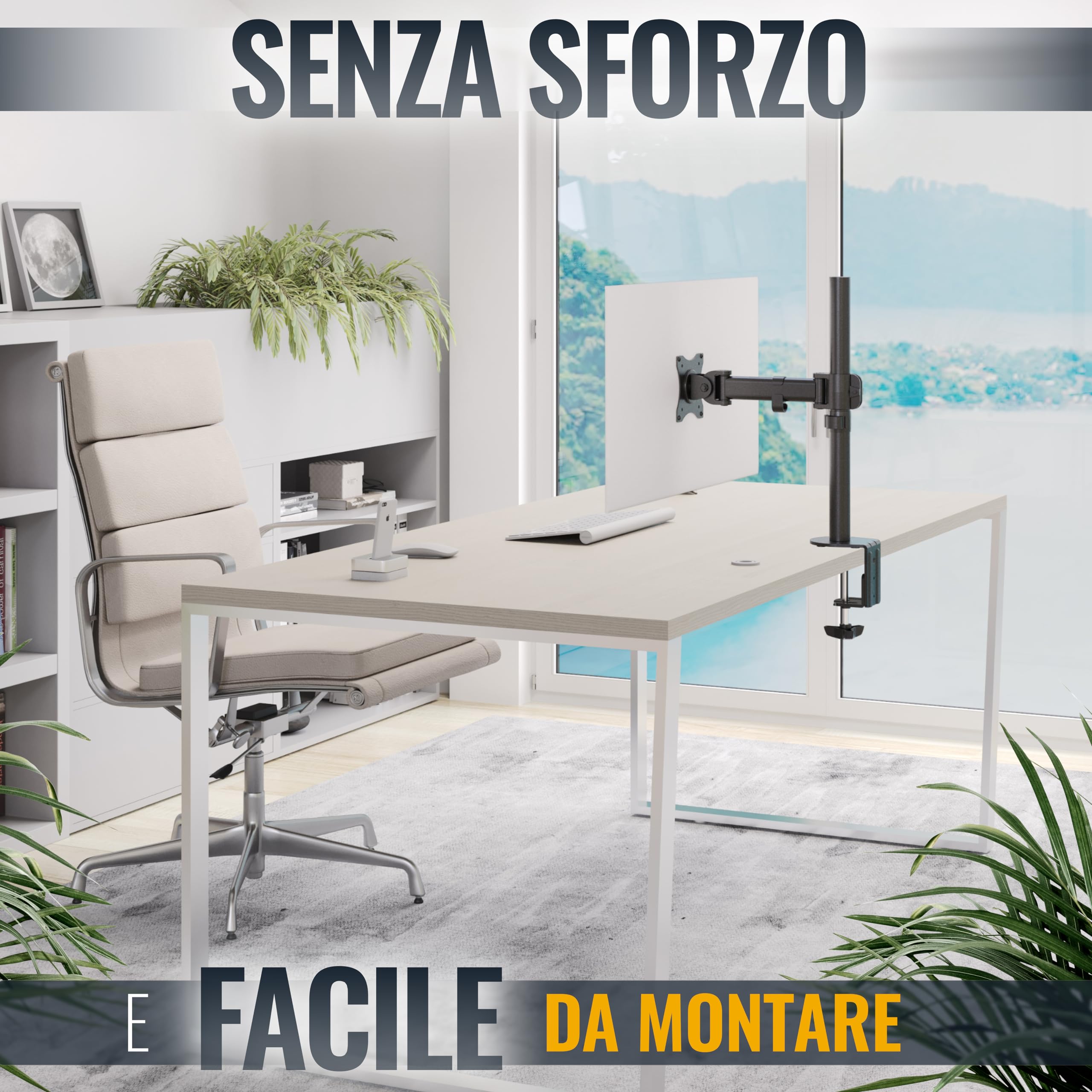 RICOO TS5611 Supporto monitor da scrivania 13-34 pollici per 13 30 34 pollici girevole inclinabile fino a 8 kg max VESA 100x100