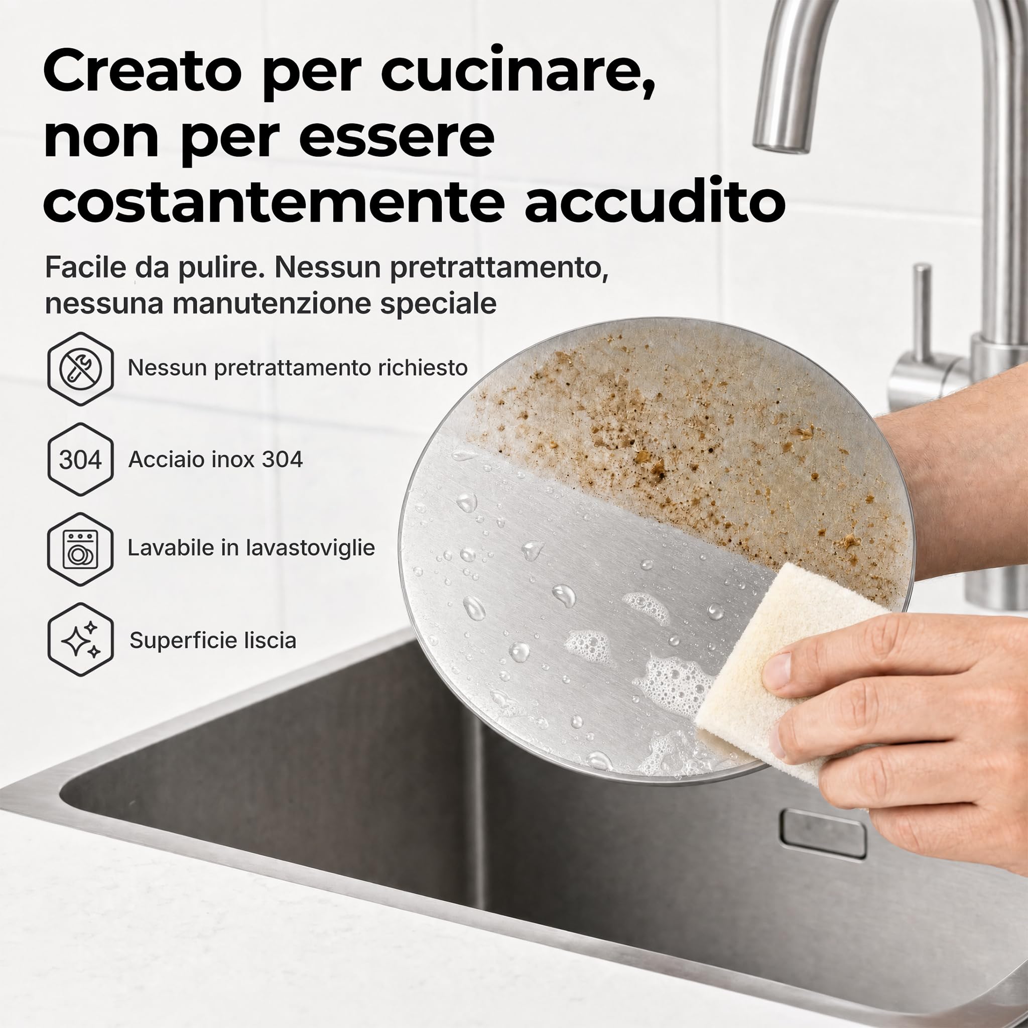 Spremiagrumi Smash, 1,47 kg, in acciaio inox 304, peso piatto da 20,5 cm, per hamburger, pancetta, bistecca e panini, lavabile in lavastoviglie, resistente al calore