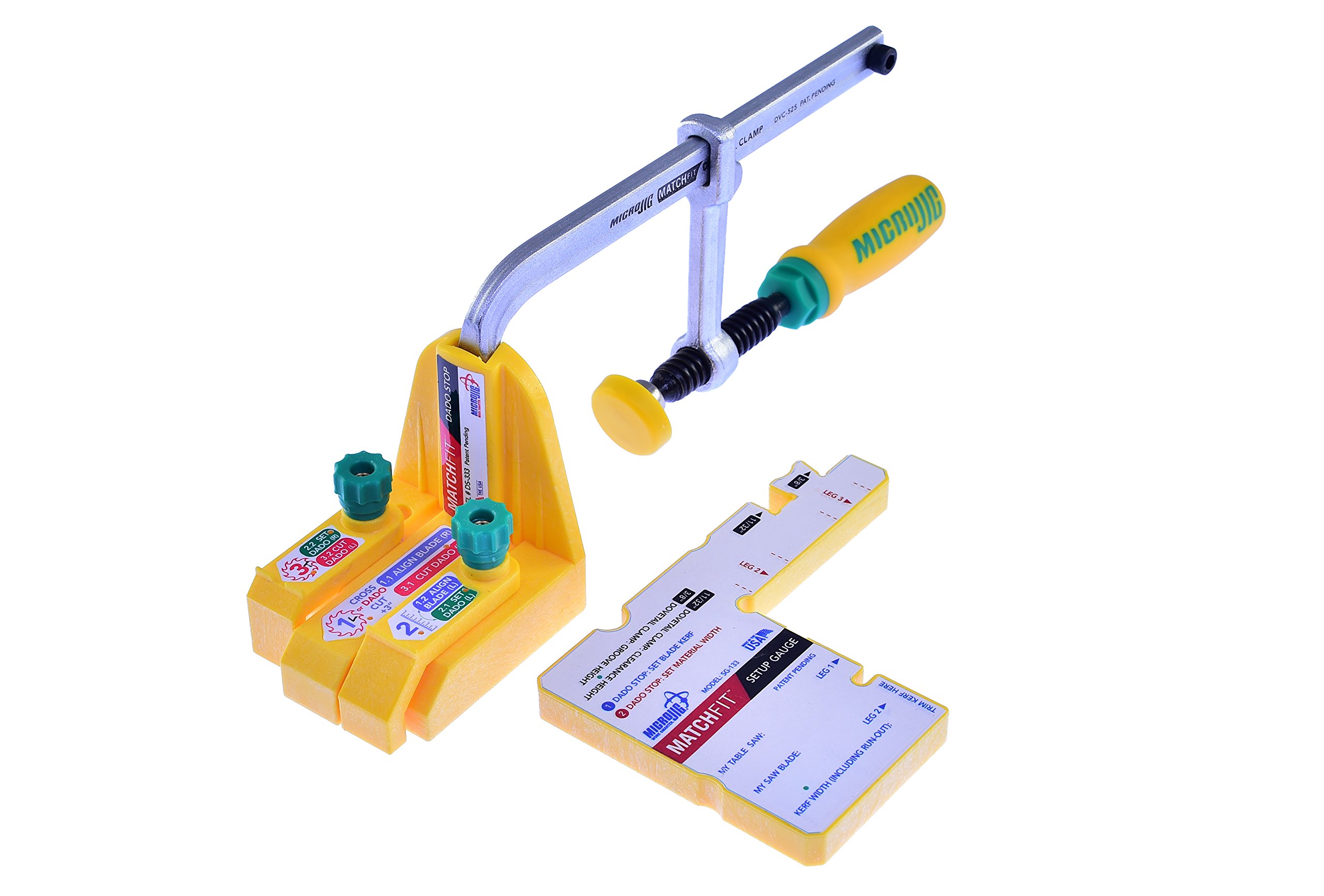 MICROJIG GRR-RIPPER MF-1004 Match Fit Dado Stop Pro, Yellow