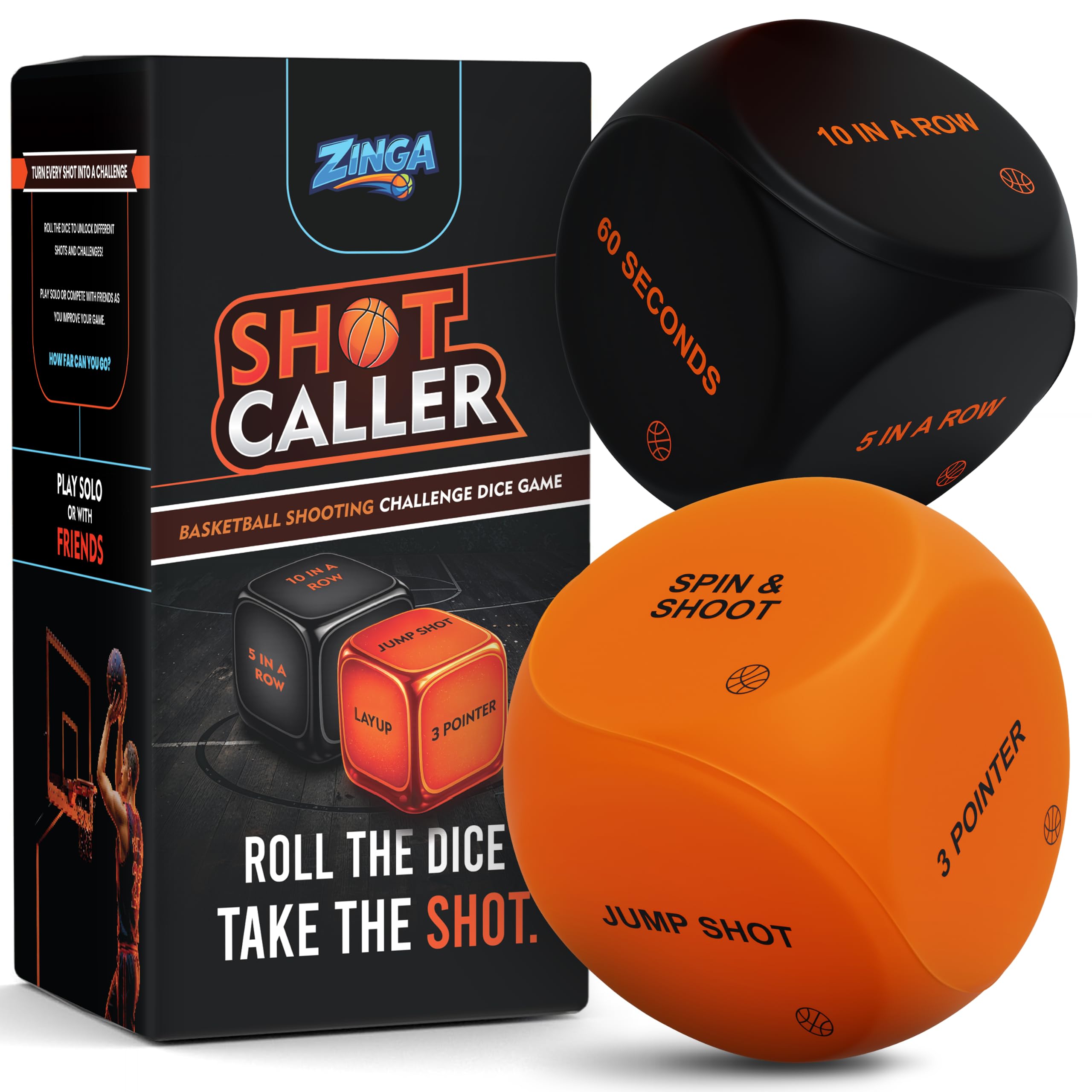 Basketball Shooting Challenge Game | Basketball Gifts for Boys & Girls | Shot Caller Basketball Game to play Solo or With Friends, Multiple Game Modes and Challanges (Dice 3")