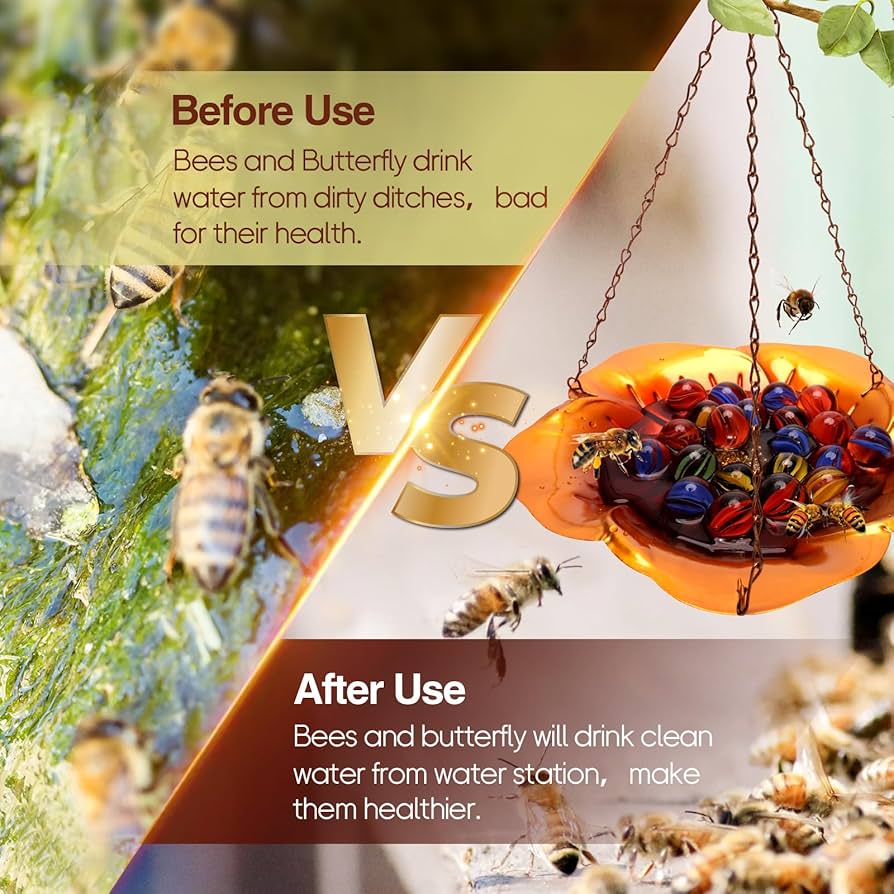 Amazon.com : 2Pack Bee Feeder with Vivid Flower Design, Bee