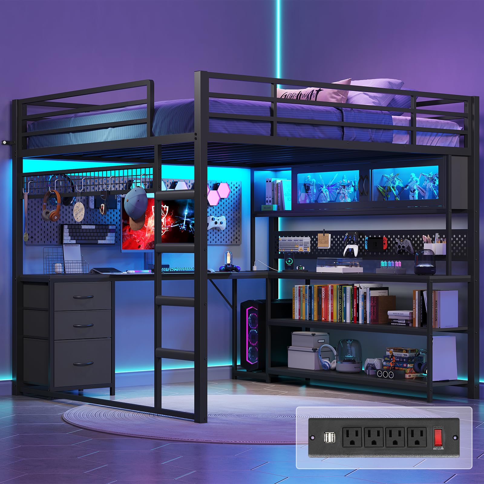 ADORNEVE Gaming Loft Bed