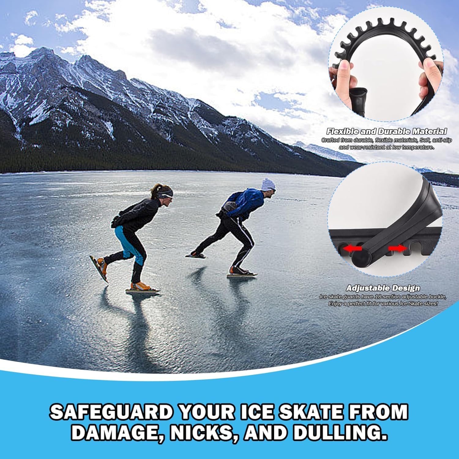 Protections De Lames Pour Patins à Glace - Paire Réglable Universelle Pour Hockey Et Patinage Artistique (Adulte/Enfant)