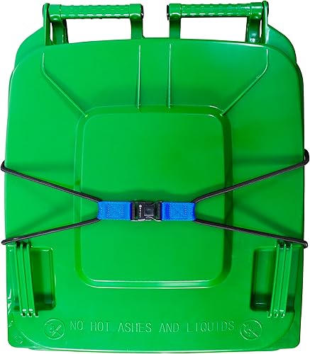 Miniatura 9 de ZONDER® Cerradura para cubo de basura, cuerda elástica para exteriores, para mapaches, animales, patio ordenado, cerradura de cubo de basura de oso,