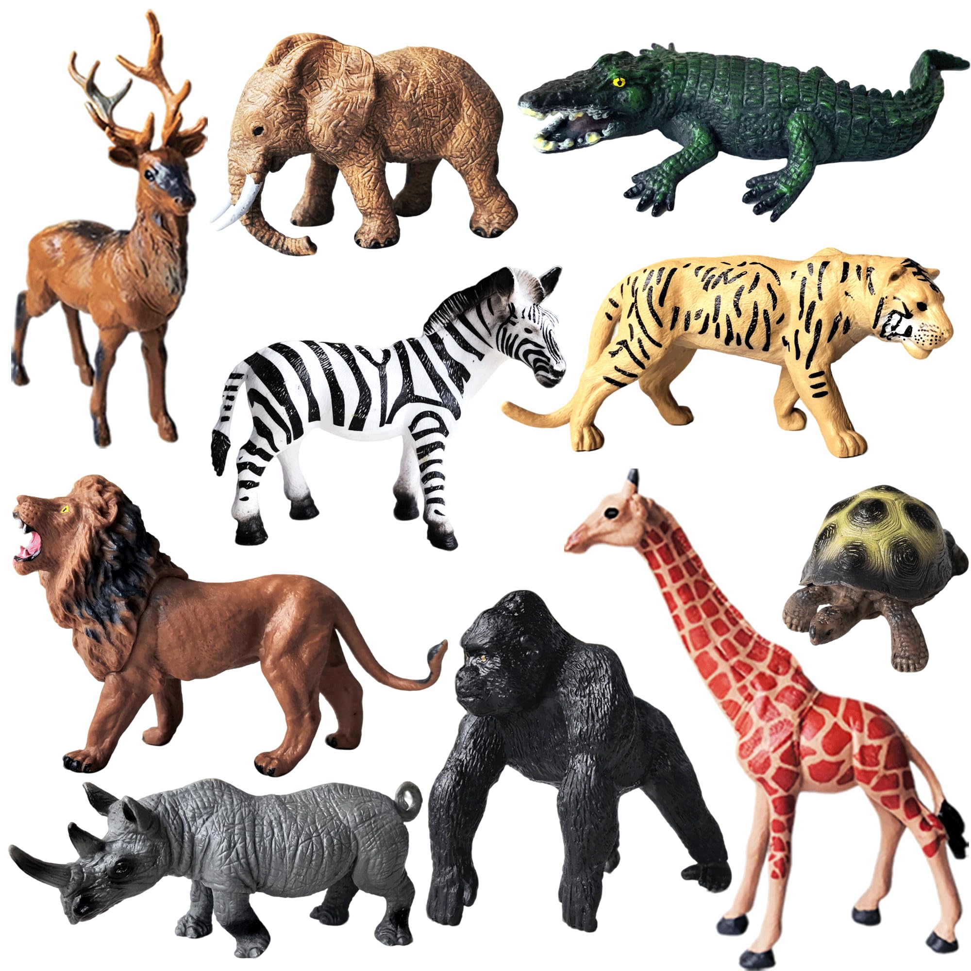 10 Pcs Realistic Large Wild Animal Figures for Kids 3+