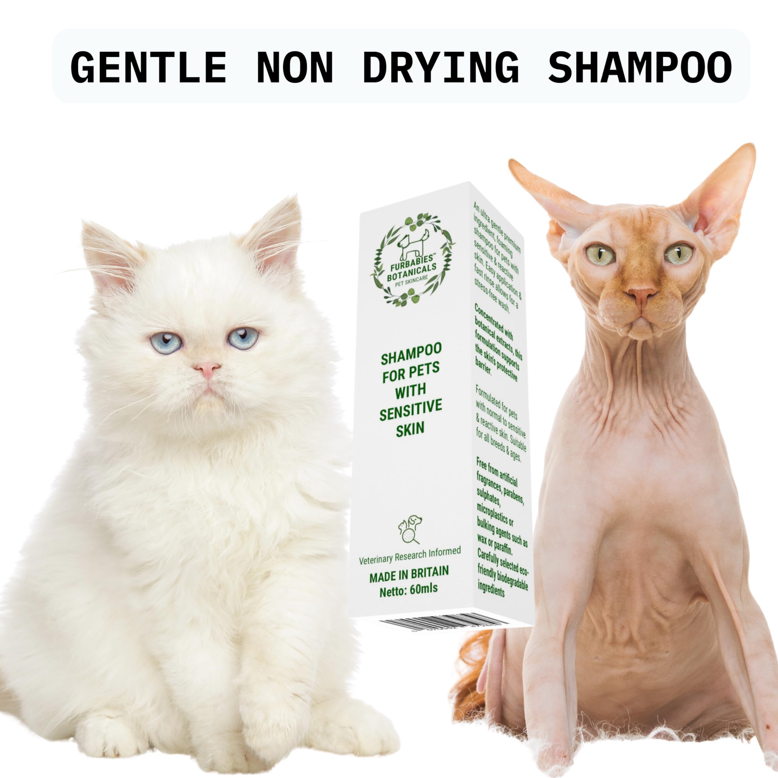 FURBABIES SENSITIVE SKIN PREMIUM 2 in 1 Short Hair Dog & Cat Shampoo for Itchy Skin, Active Advanced Formula Foam - Image 4