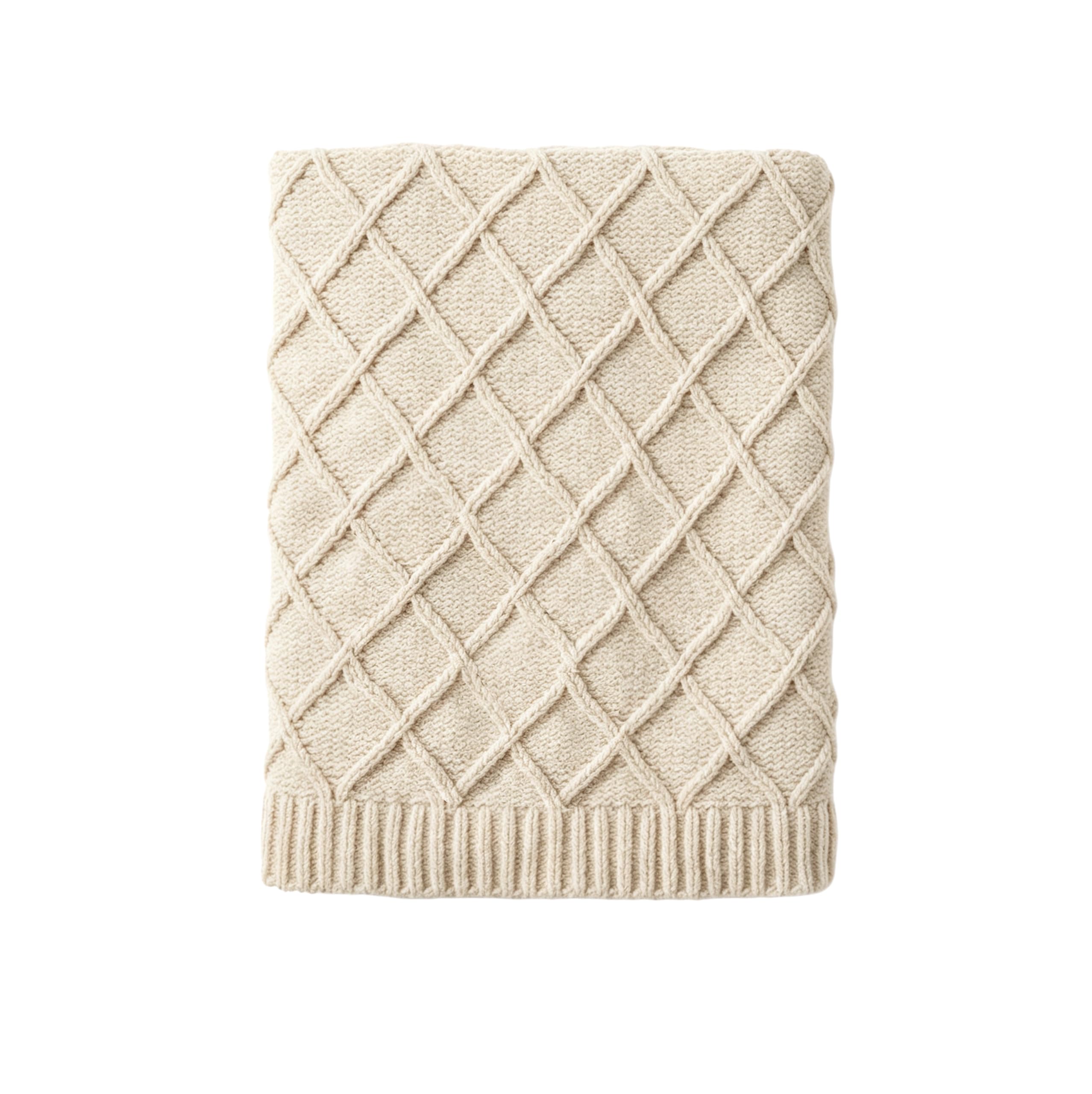 CREVENT Farmhouse Boho Knitted Throw Blanket for Couch Sofa Chair Bed Home Decoration, Soft Warm Cozy Light Weight for Spring Summer Fall (50''X60'' Chenille Ivory)