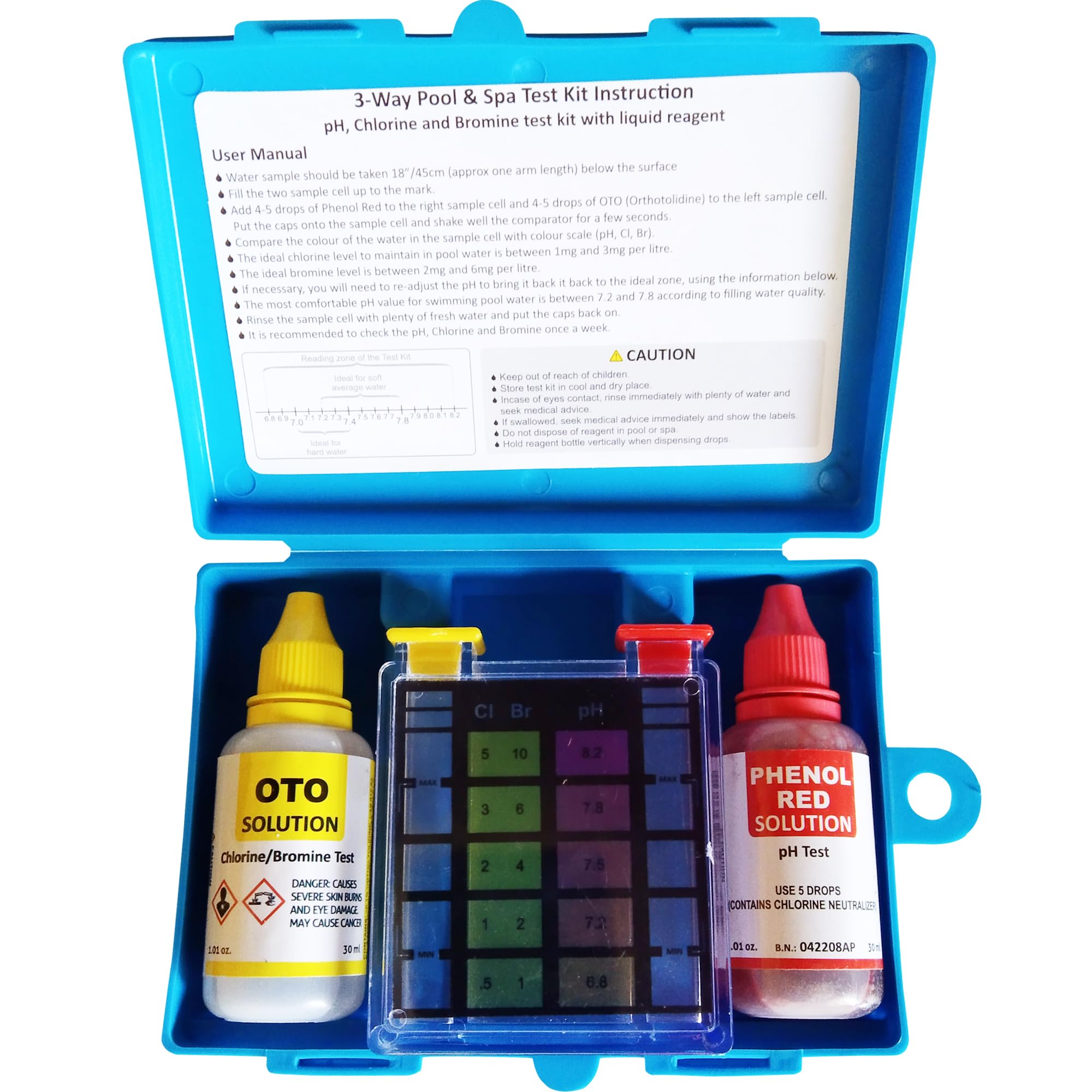 POOLTOOL Swimming Pool PH & Chlorine Test Kit Water Quality Swimming Pool Hydroponics Aquarium Tester Refile Bottle (3o ml 2 Refill Bottles)-picture-25