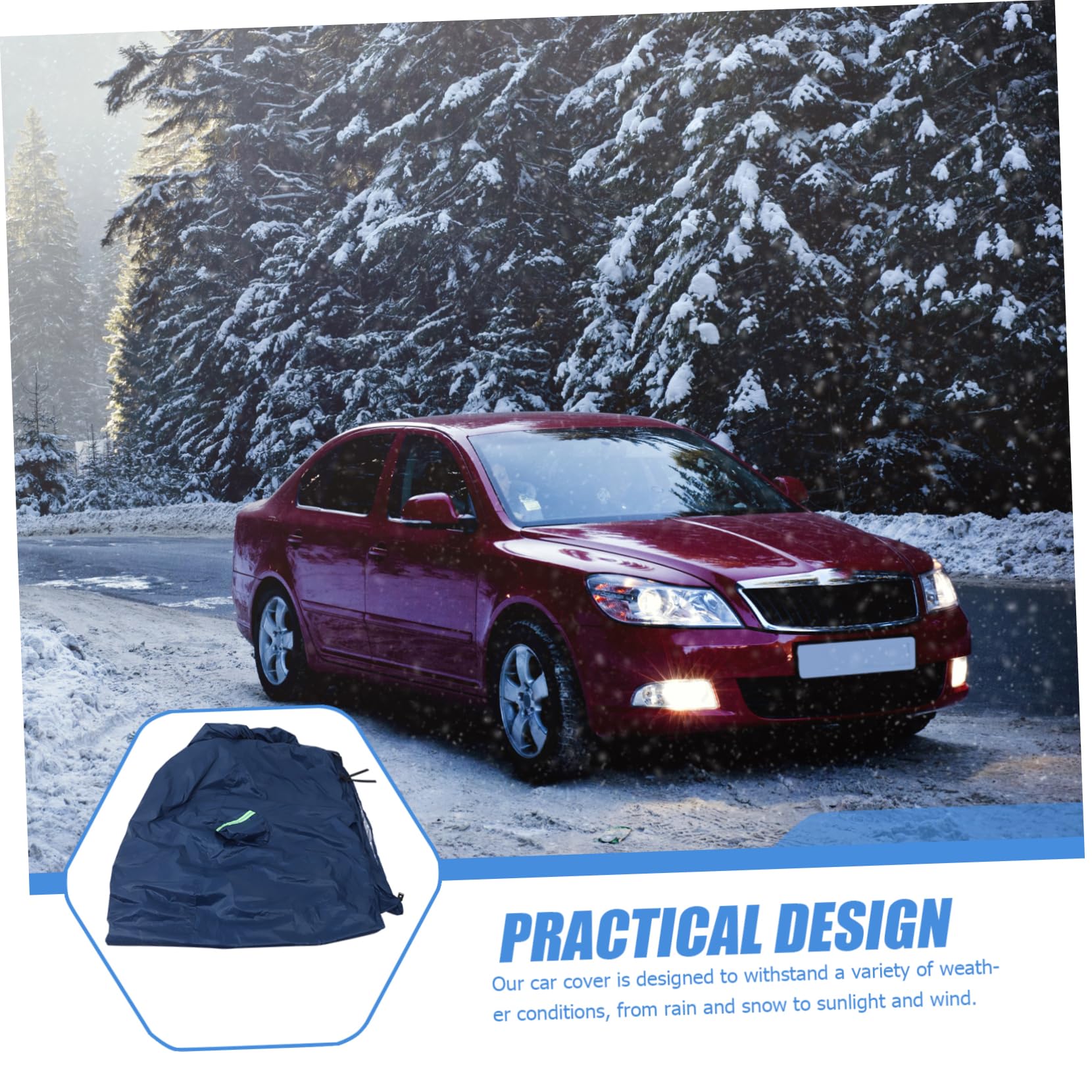 SOESFOUFU Car Cover XXXL Outdoor Protective Cover for Rain Uv Hail Lightweight Windproof Straps Full Coverage for and — view 4